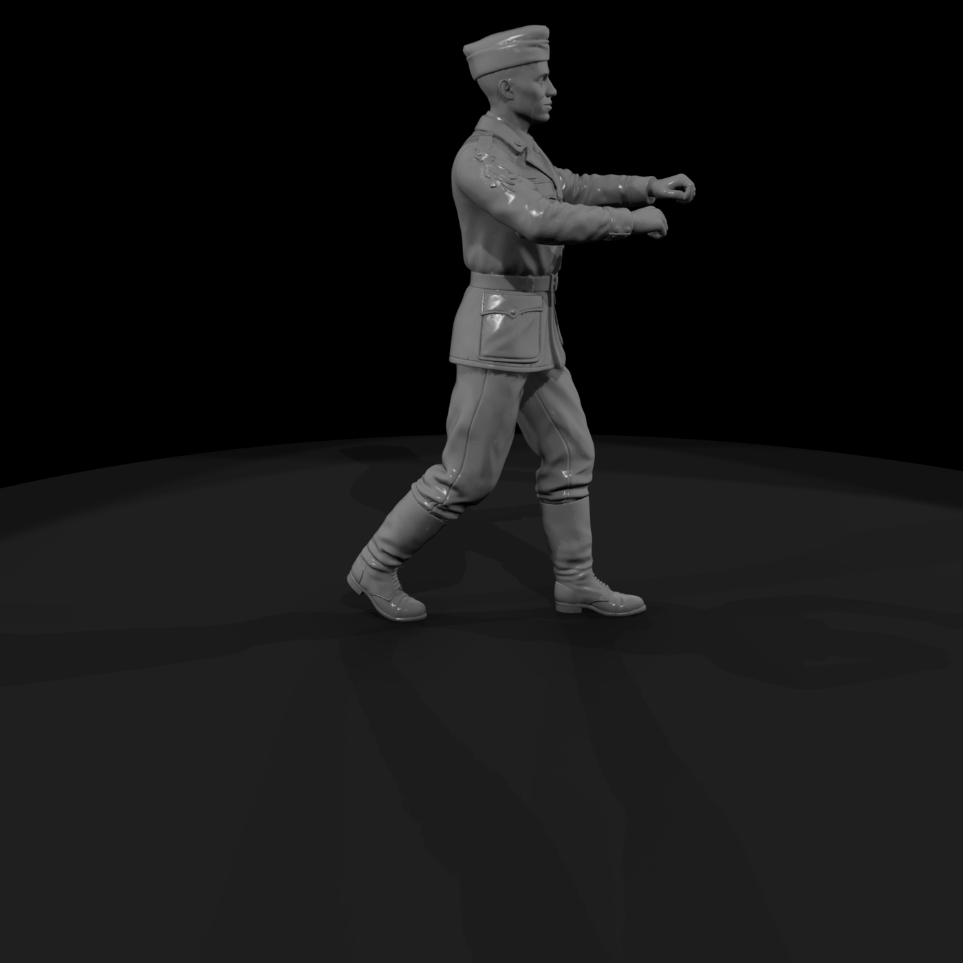 WWII US Army Officer with Side-Cap