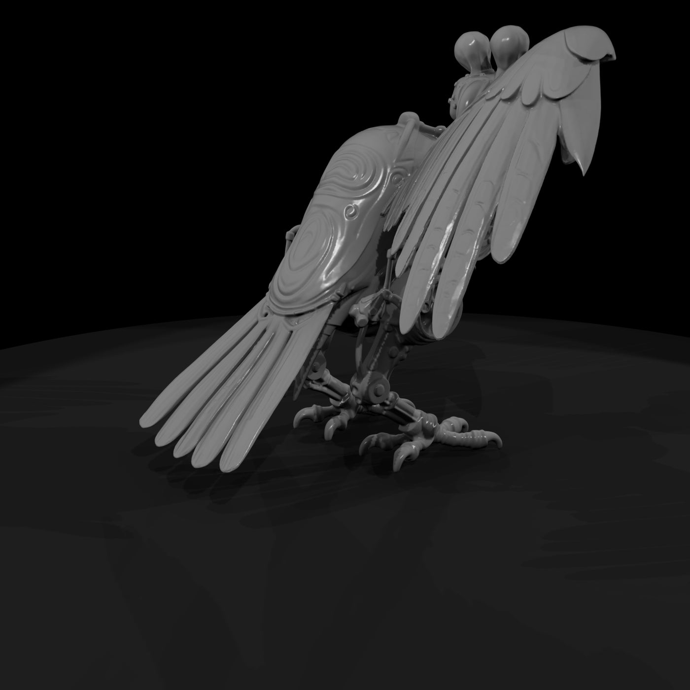 nightmare-clockwork-creatures-mechanical-vulture