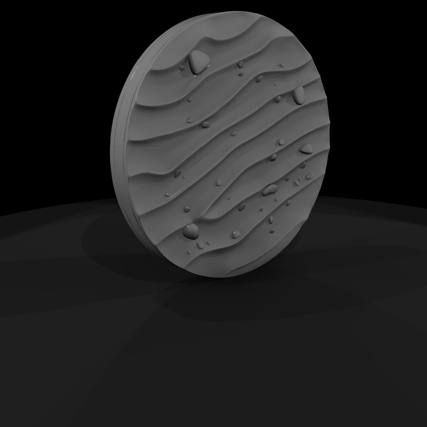 Wavy Desert Dune Round Terrain Base