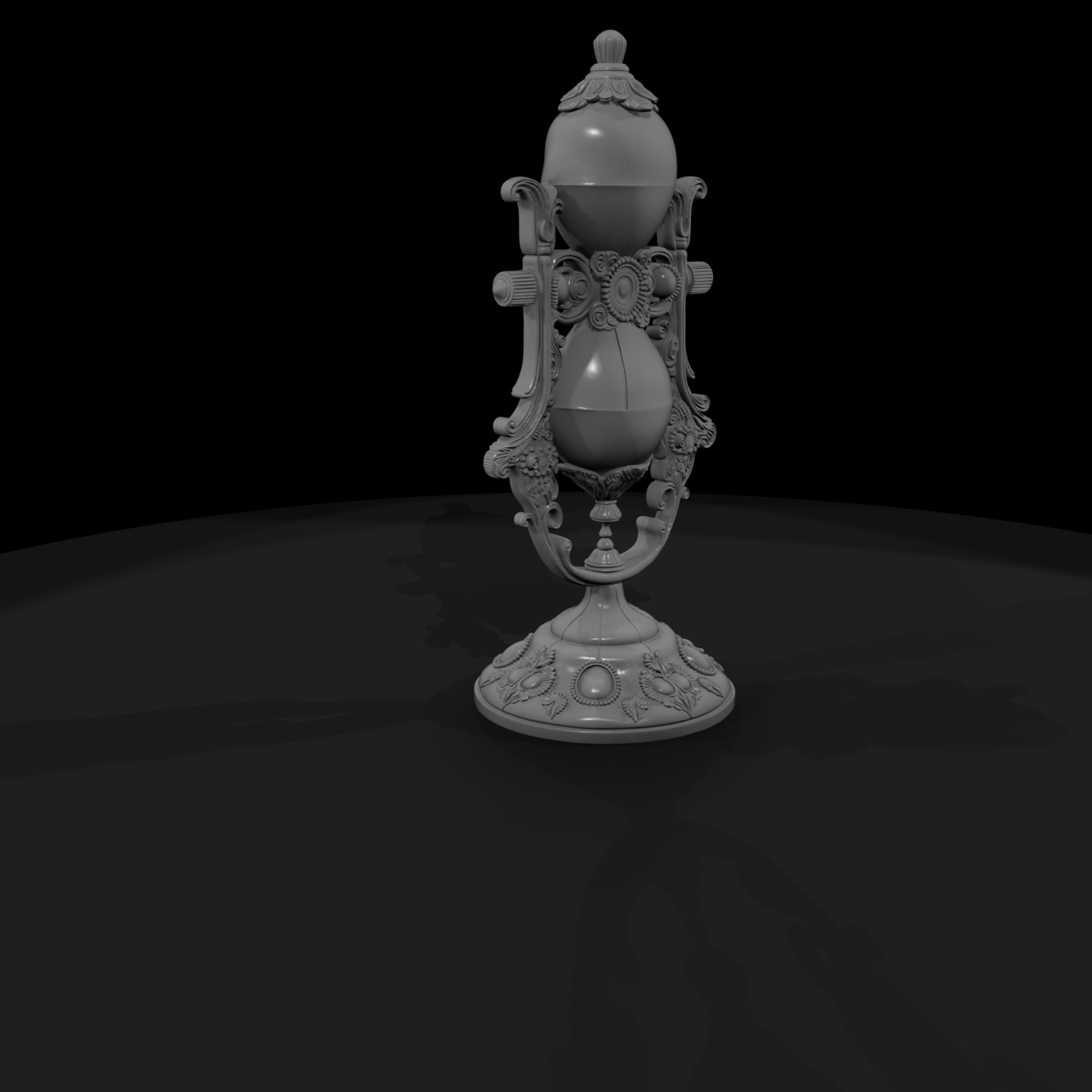 Ornate Baroque Hourglass — & Railway Prop