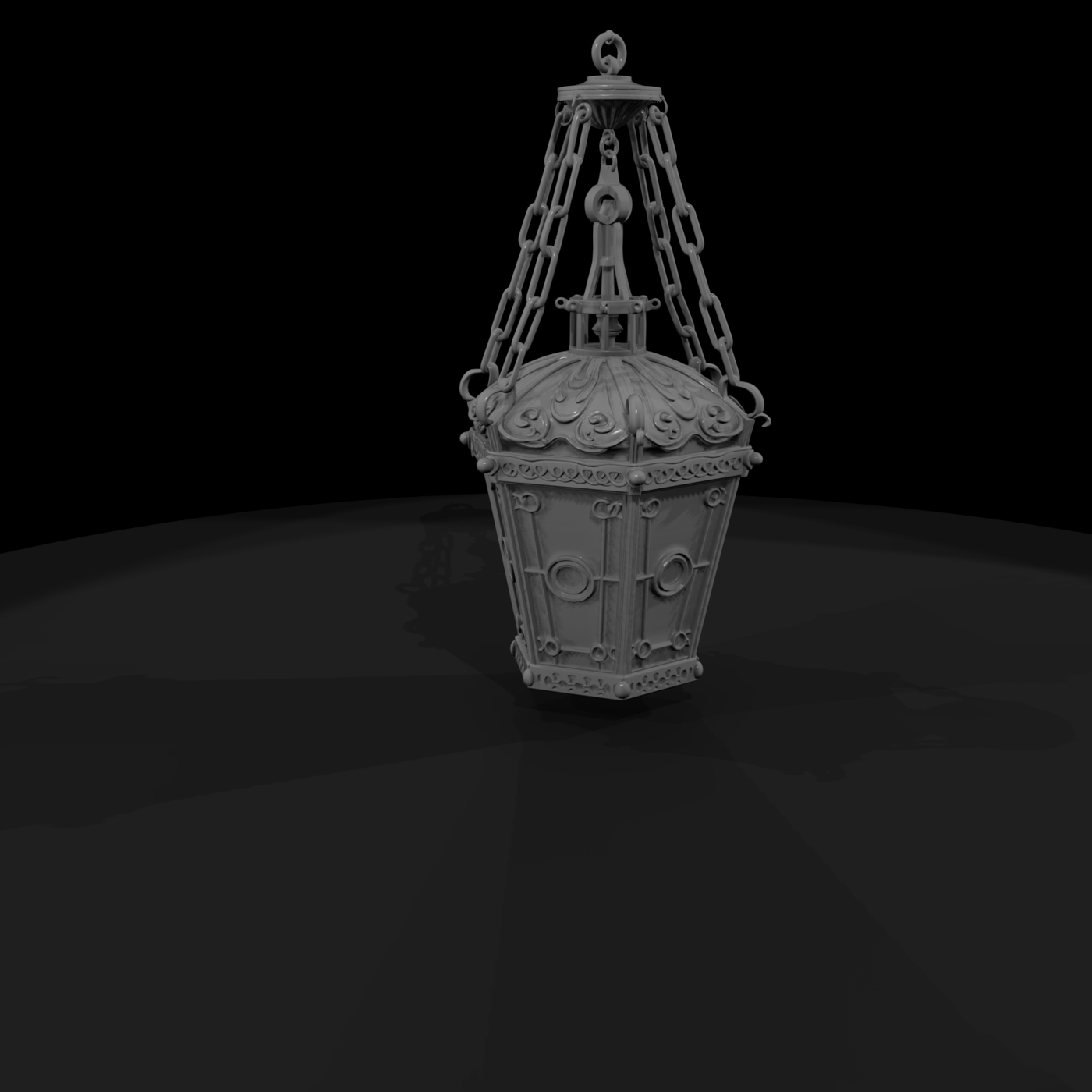 Victorian Pendant Lantern — Hexagonal Ornate