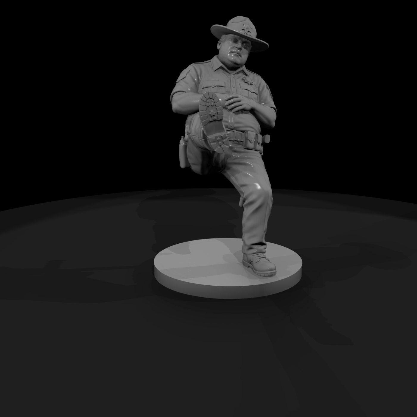 1980s Rural Deputy Leaning at Ease