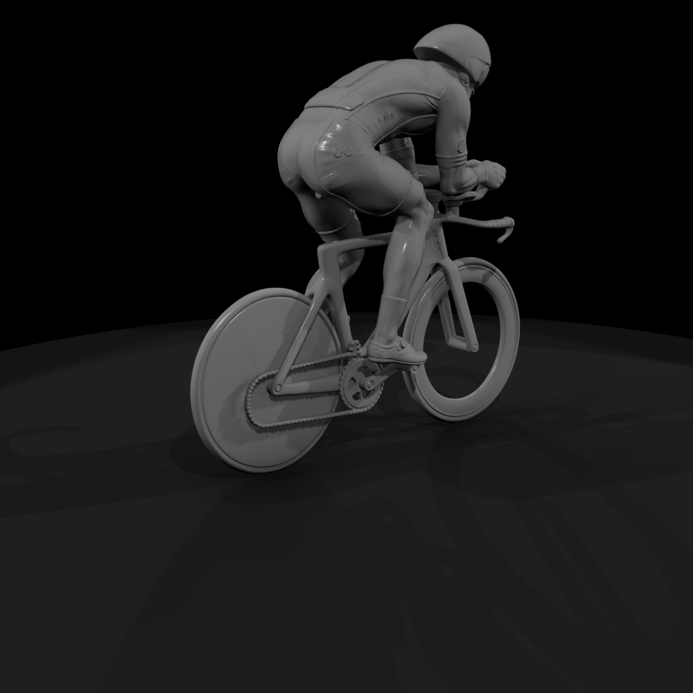 Time-Trial Cyclist on Aero Bike