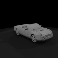 low-poly-untextured-classic-convertible-sports-car — thumbnail 3
