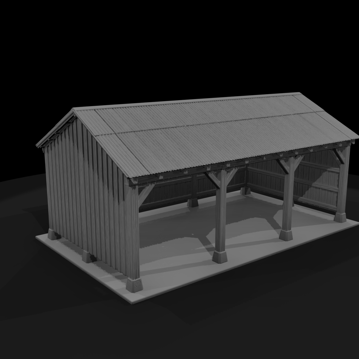 Farm Equipment Lean-To Shed