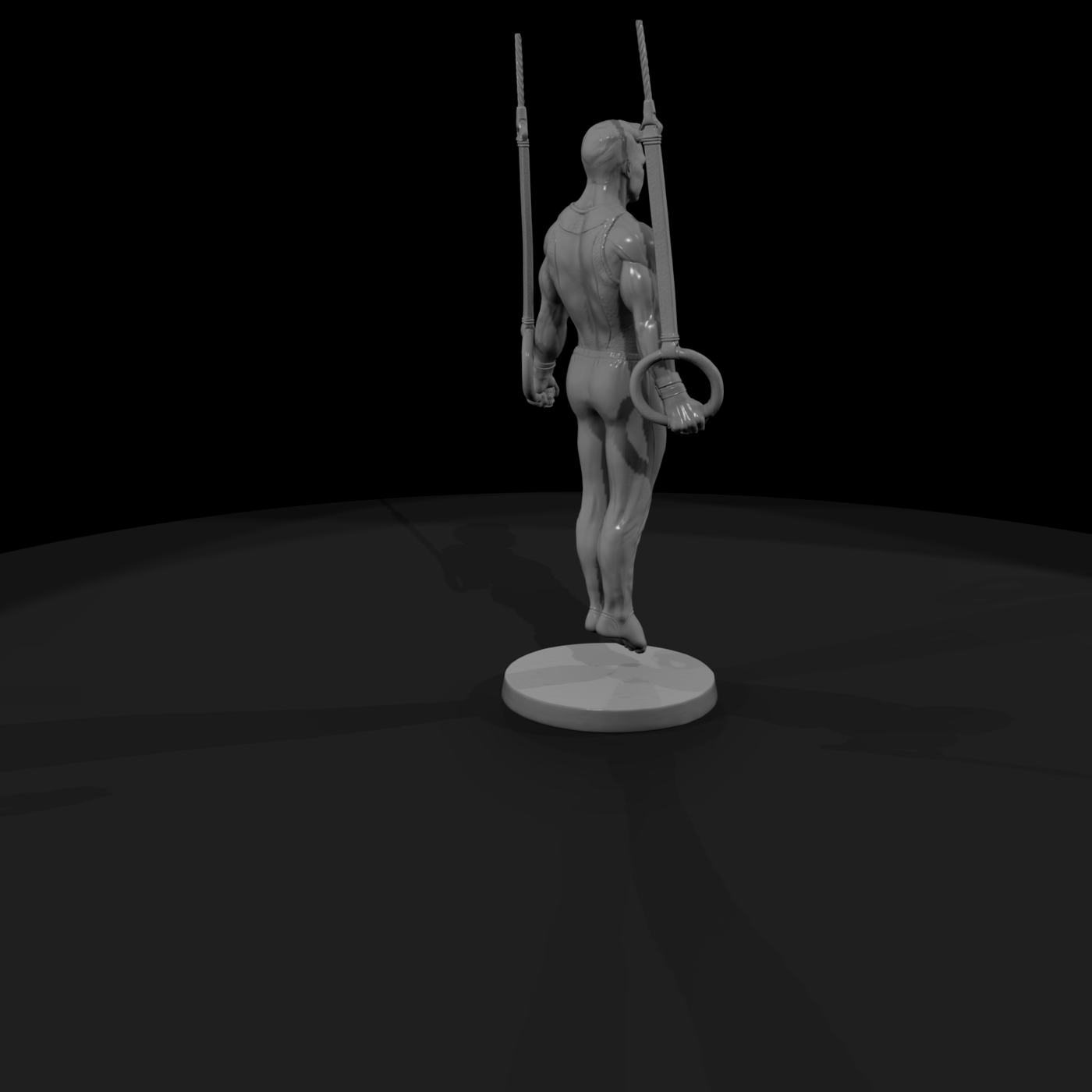 Gymnast Holding an Iron Cross on Rings