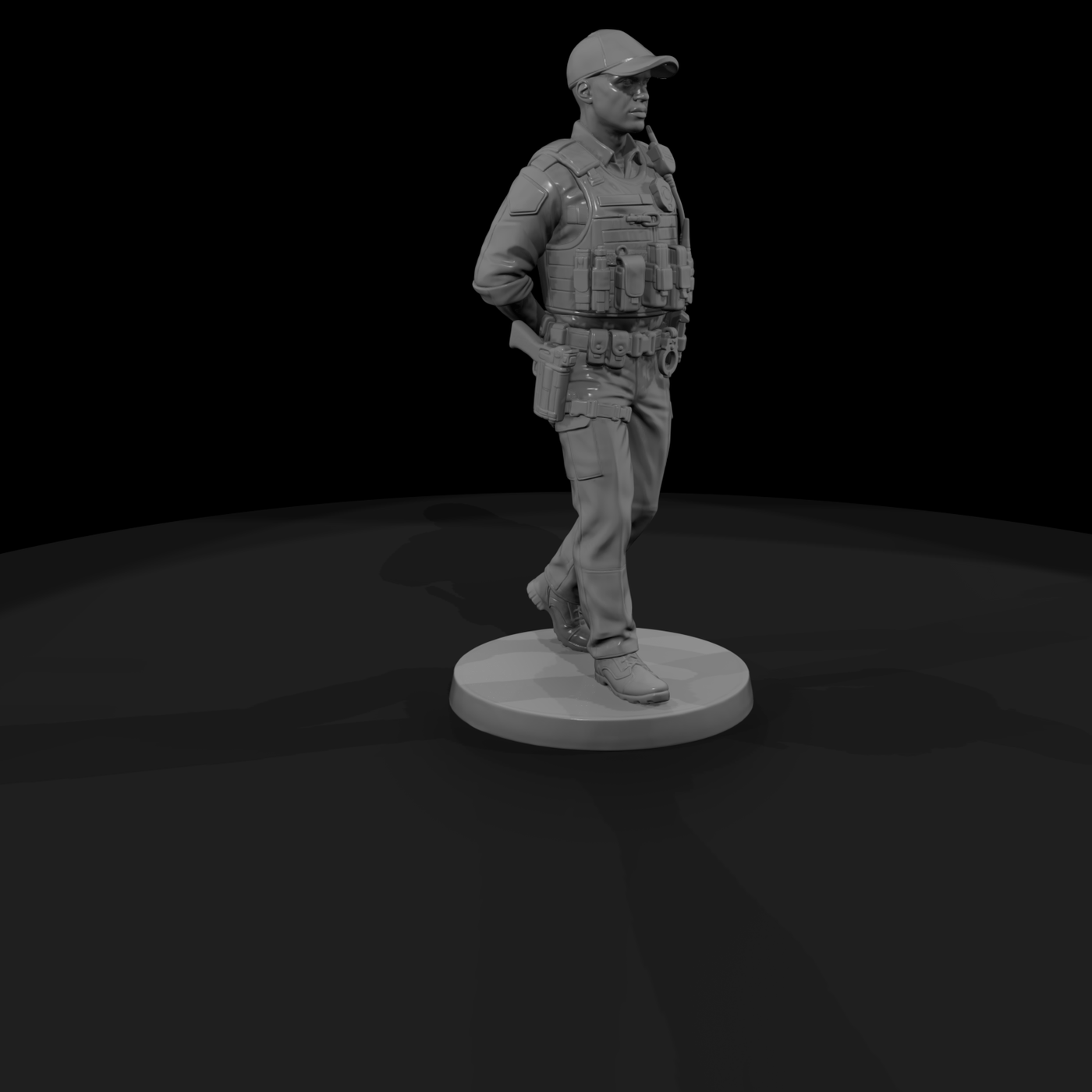 Modern City Patrol Officer at Ease