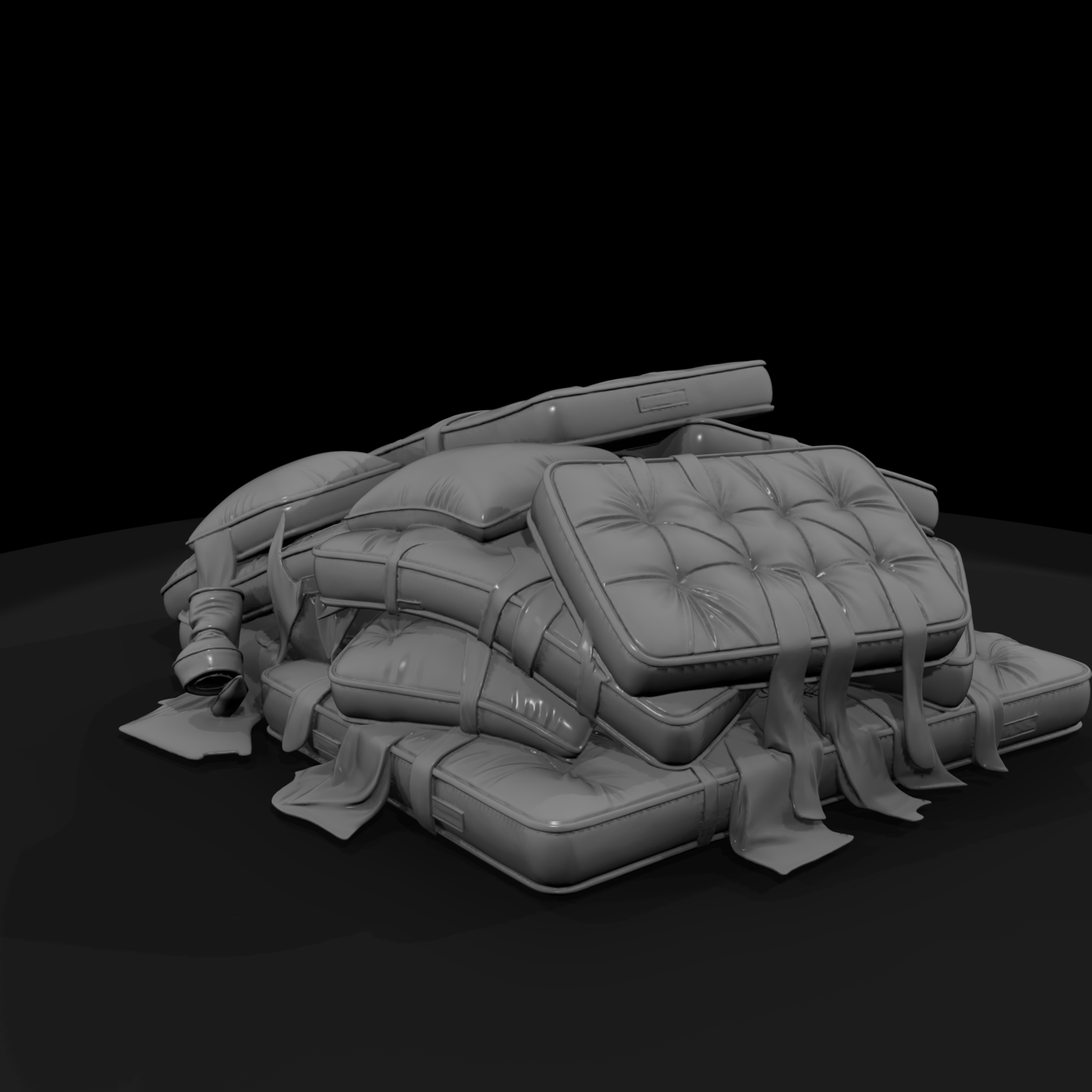 Stacked Worn Mattresses