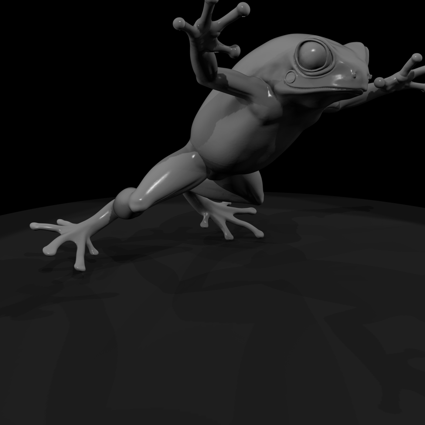 Stylized Frog Sculpture — Accent