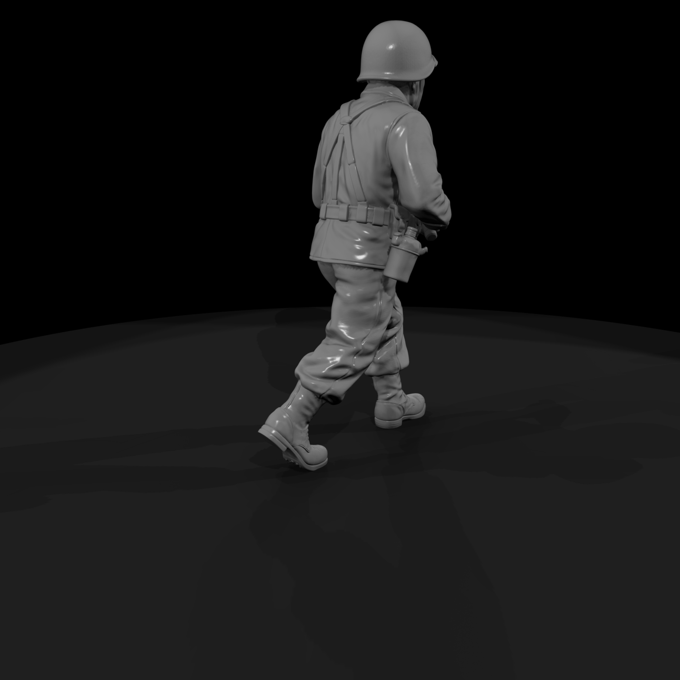 WWII Army Rifleman Advancing