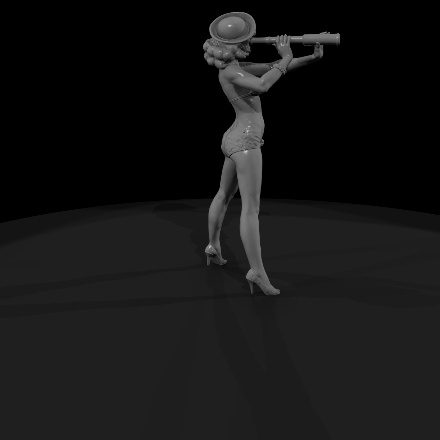 Nautical Pin-Up with Spyglass