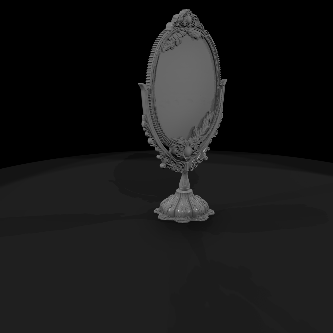 Baroque oval vanity mirror