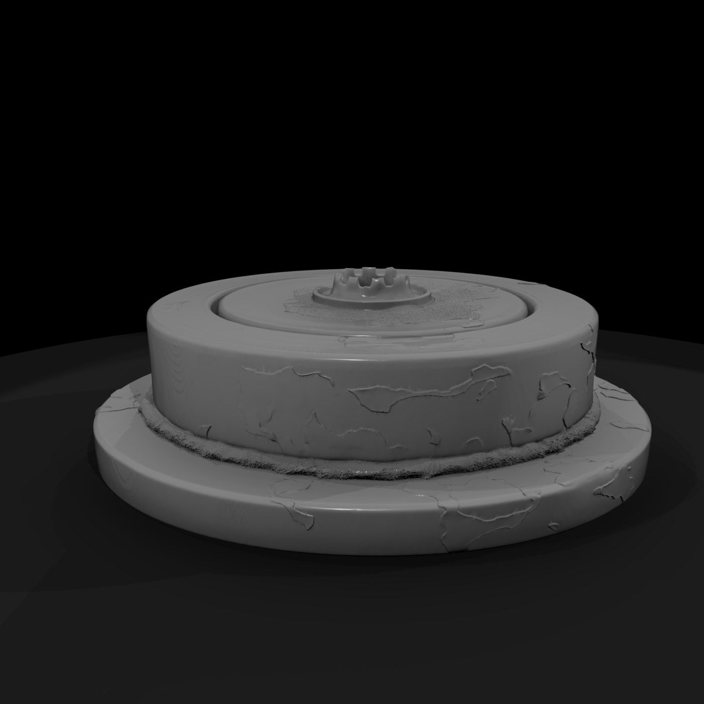 Weathered Round Stone Pedestal — Small Display Plinth