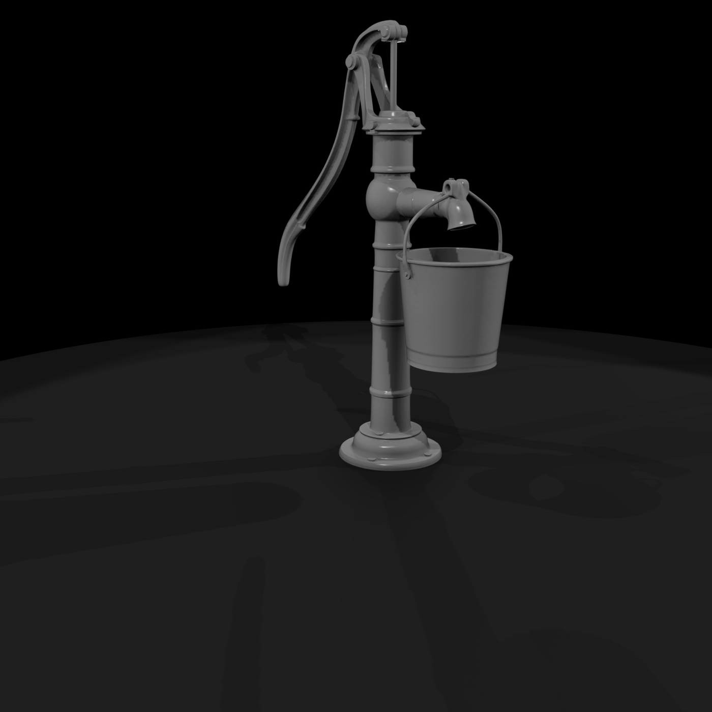 Vintage Hand Water Pump with Bucket