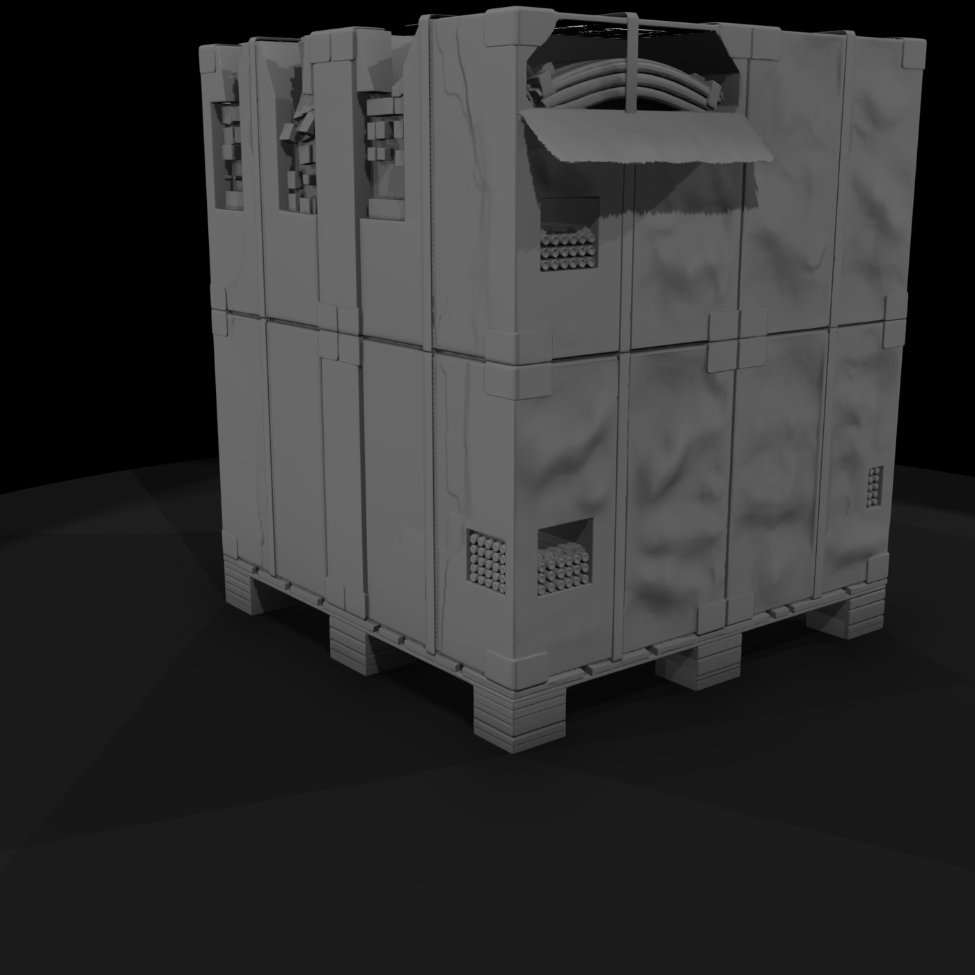 Industrial pallet shipping crate