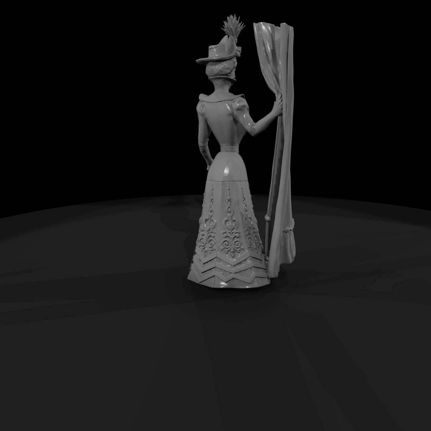 Edwardian Lady in Formal Gown