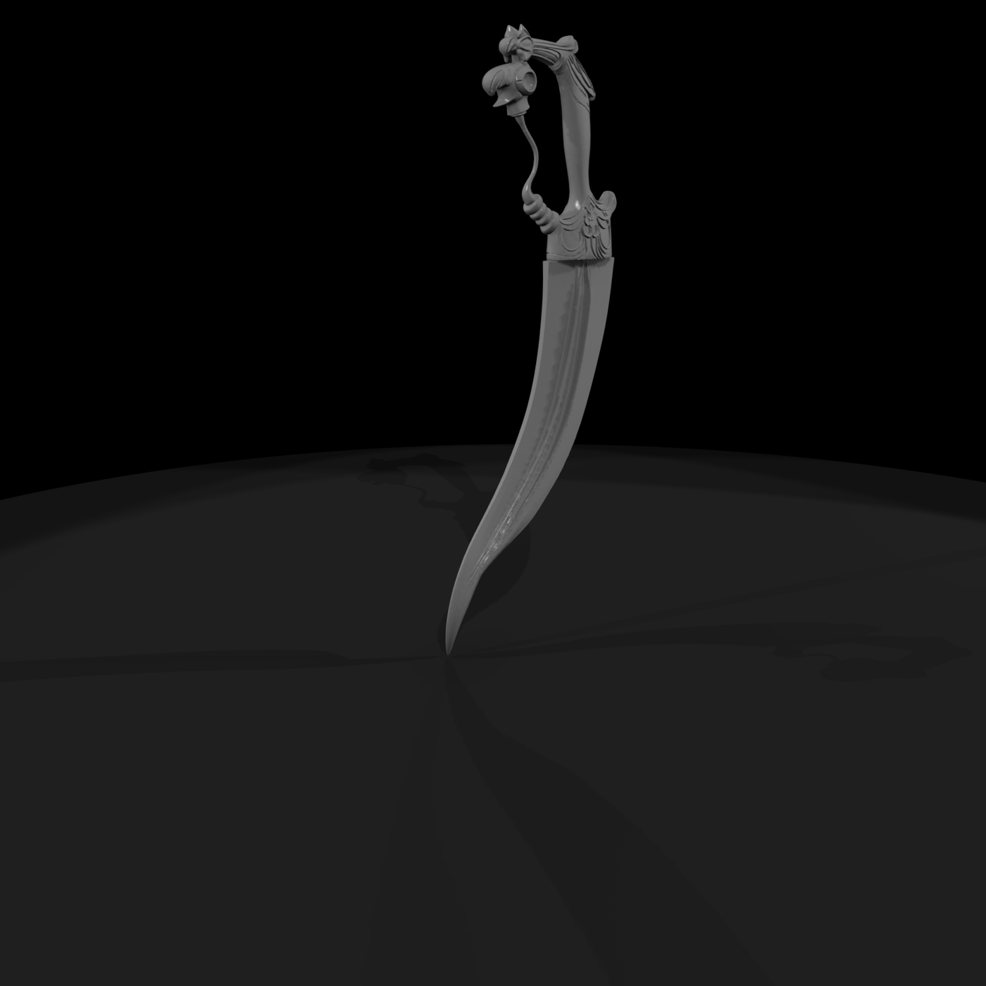 Bird‑Hilt Curved Dagger — Stylized Fantasy
