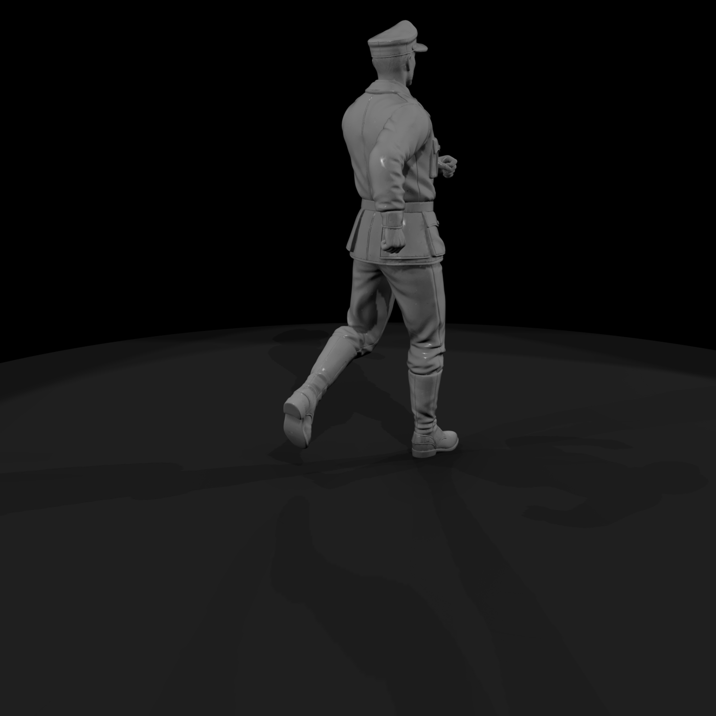 WWII Army Officer Walking