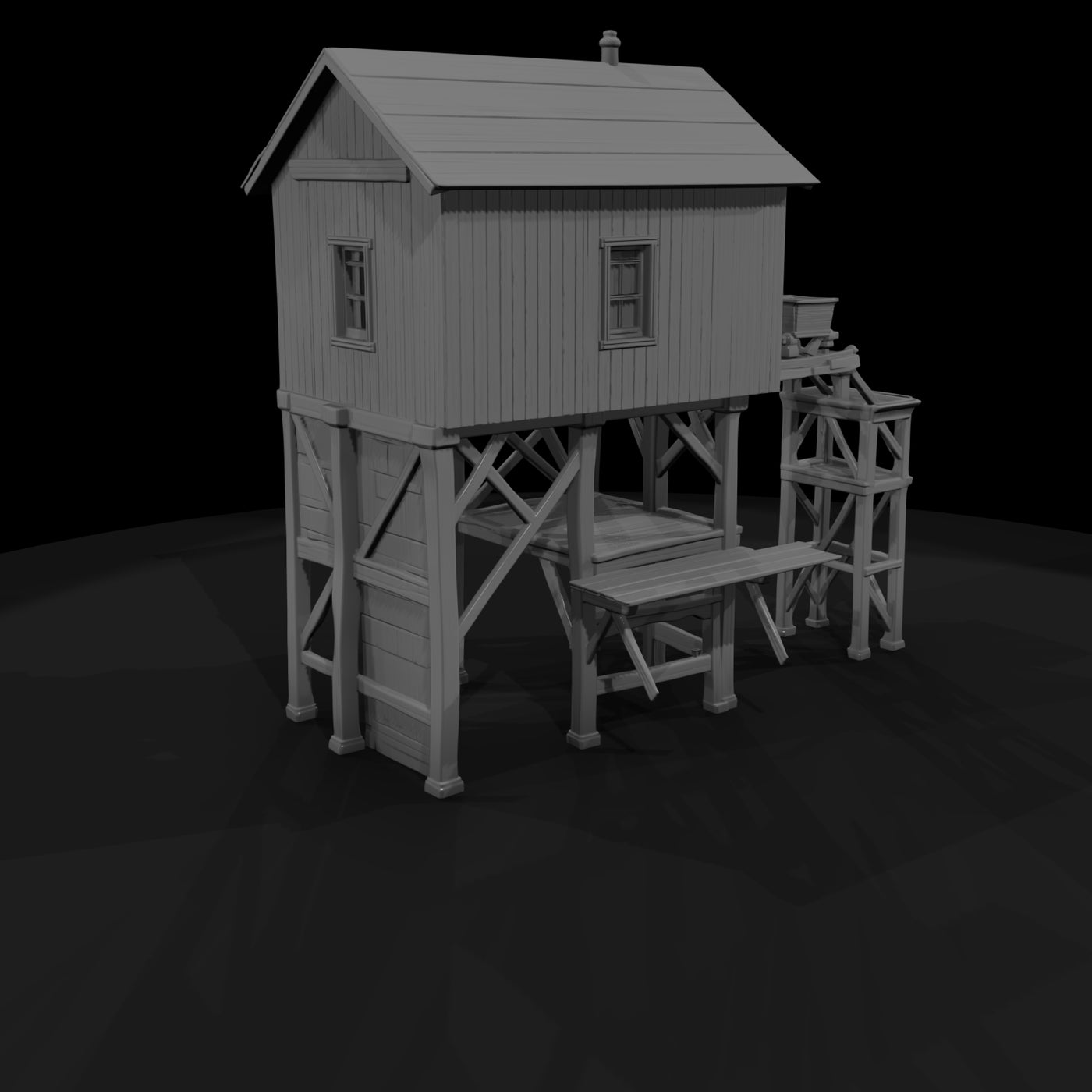 raised-wooden-building-on-timber-trestle-supports-42bcc6