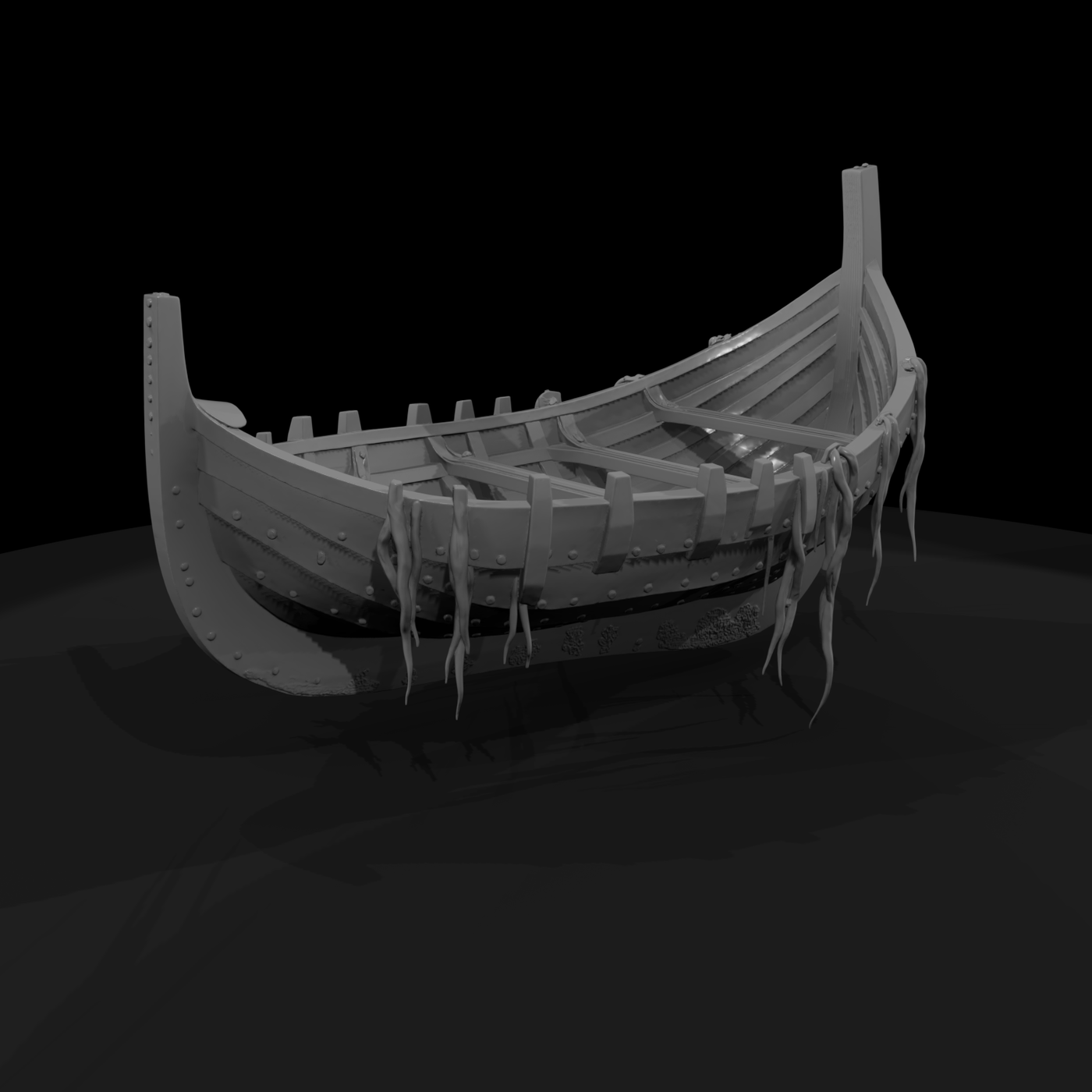 Weathered Viking Longship