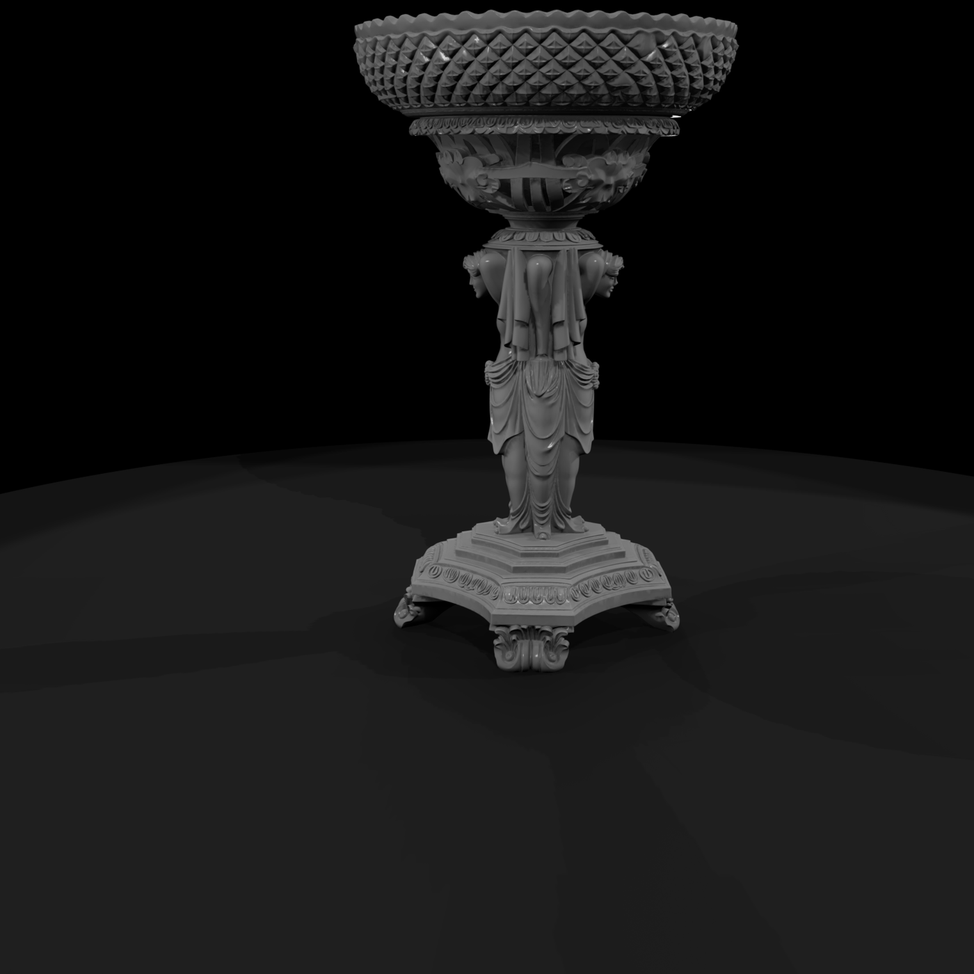 Neoclassical Caryatid Pedestal Compote