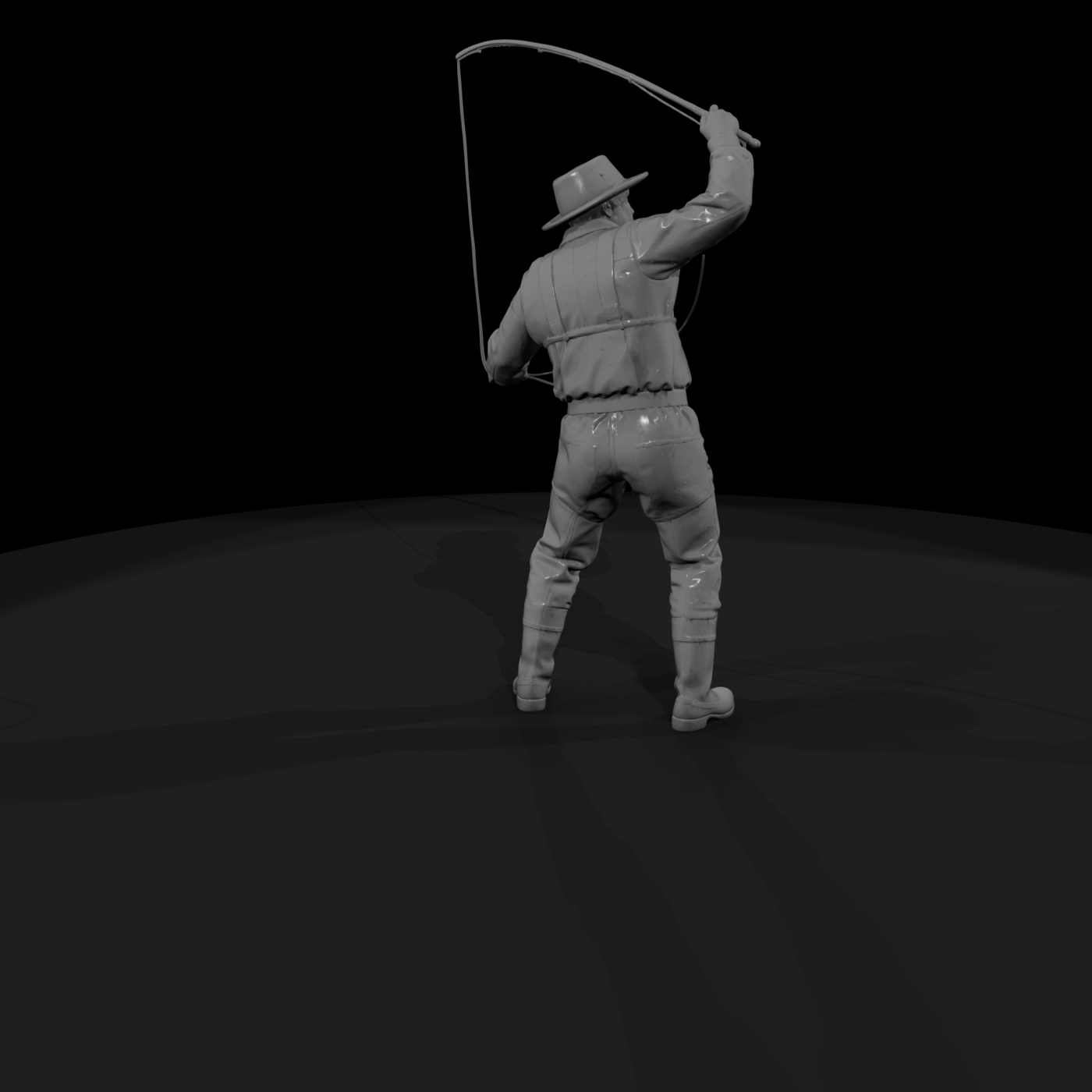 0209 Tourist Lake Fisherman Waders