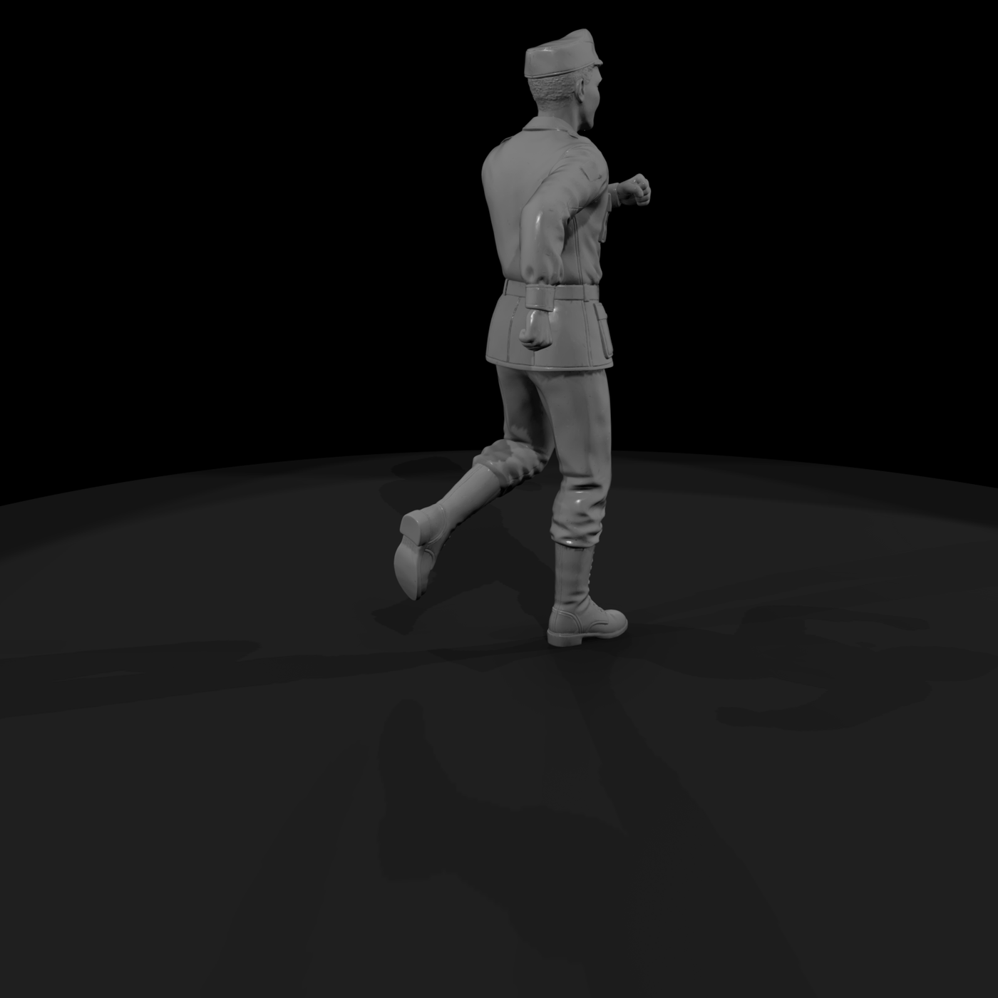 WWII US Army Officer Running