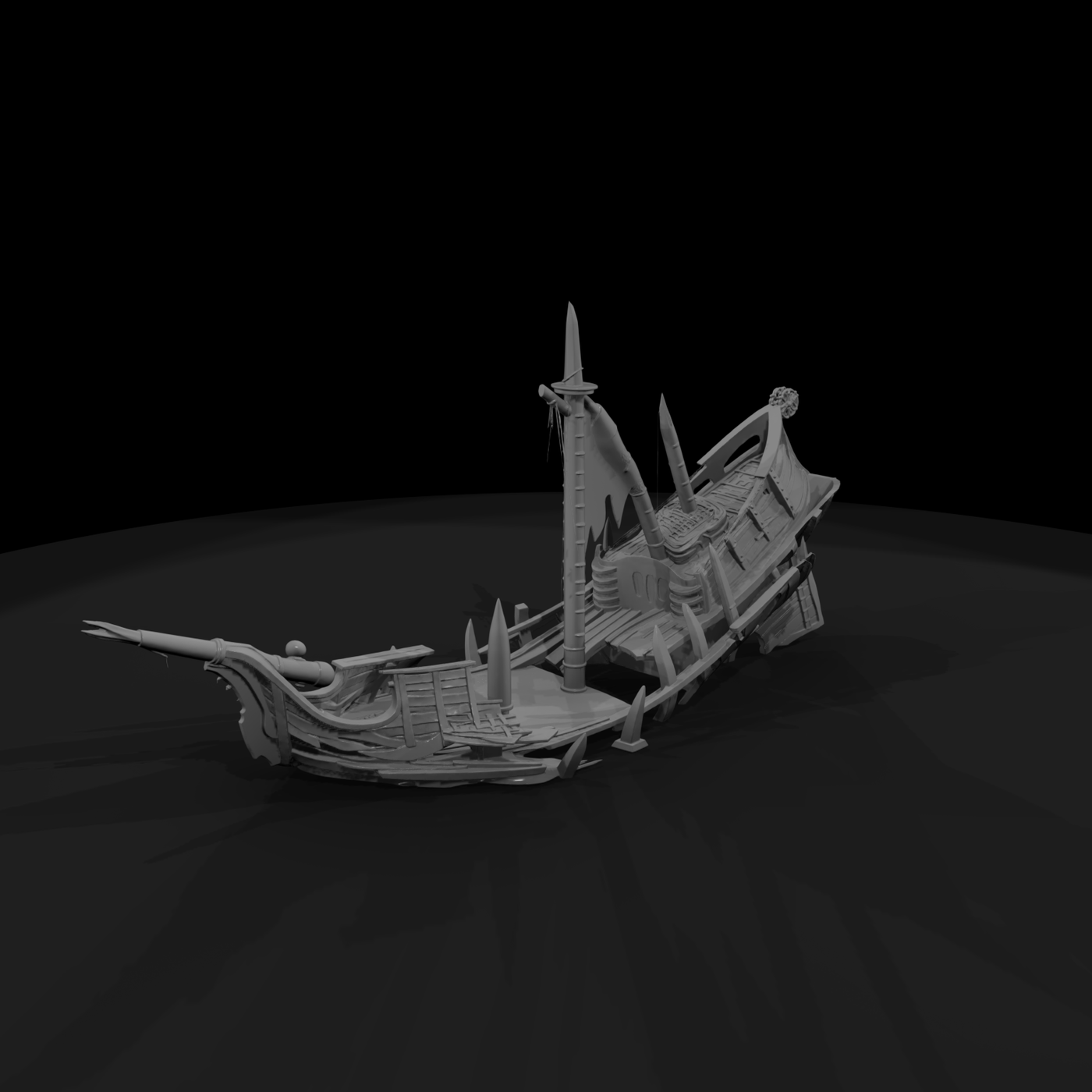 Stylized Beached Pirate Shipwreck