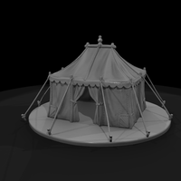 Medieval Blue and Gold Pavilion Tent — thumbnail 4