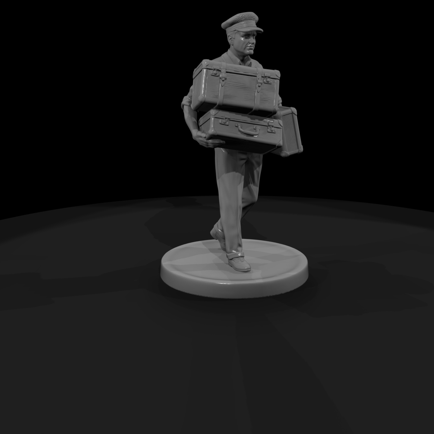 1950s Railway Porter with Suitcases