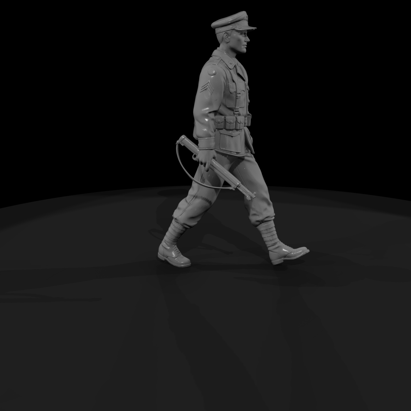WWII American Sergeant on Patrol
