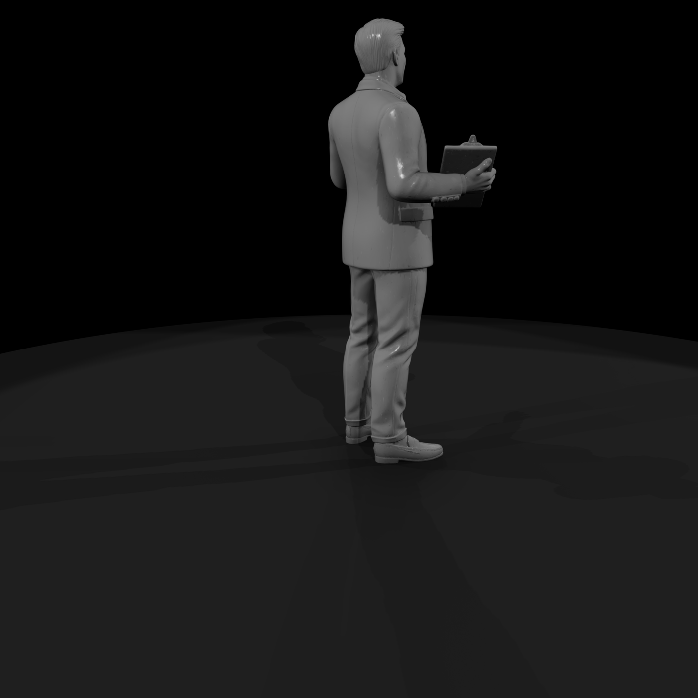 Modern Real Estate Agent Figure with Clipboard