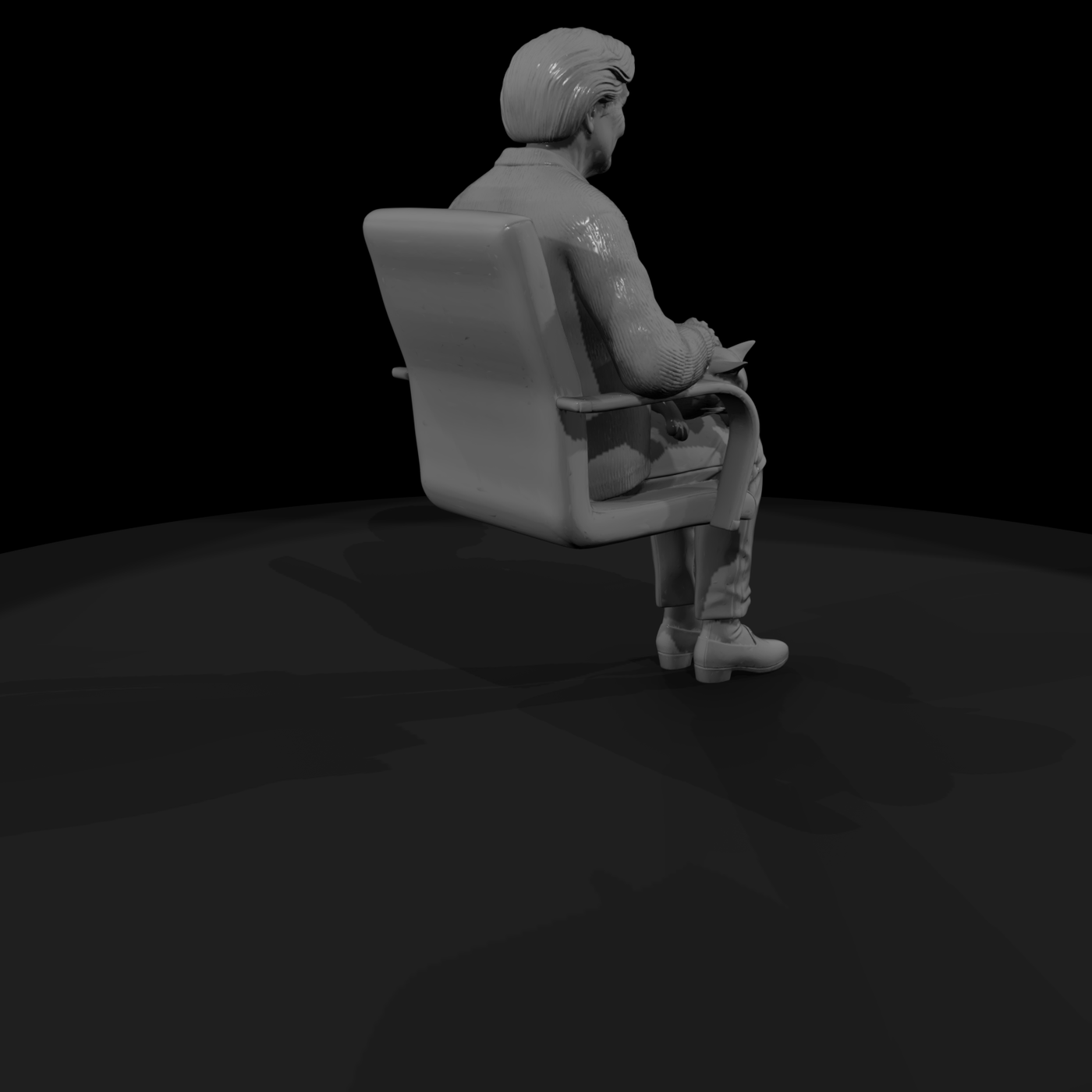 Elderly Woman Seated with Cat