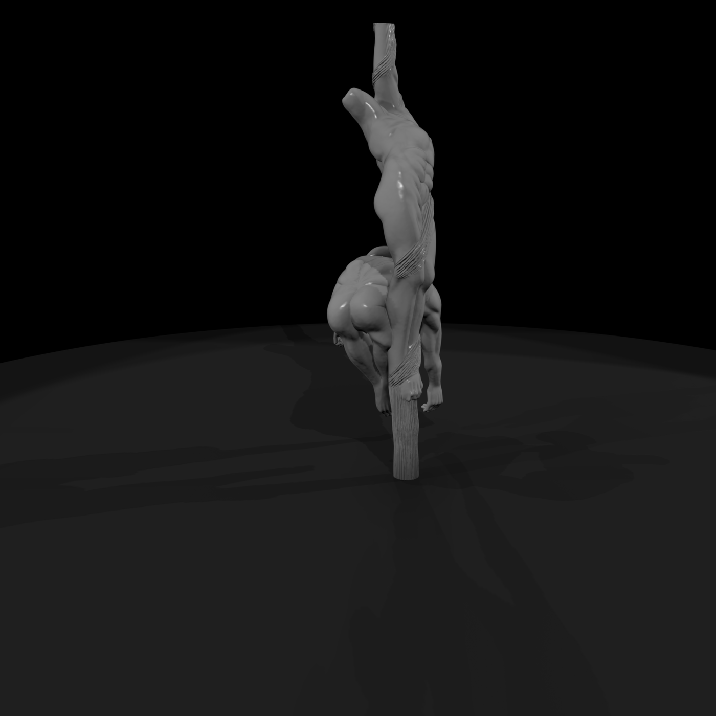 Stylized Acrobat Couple — Base-Ready Sculpture