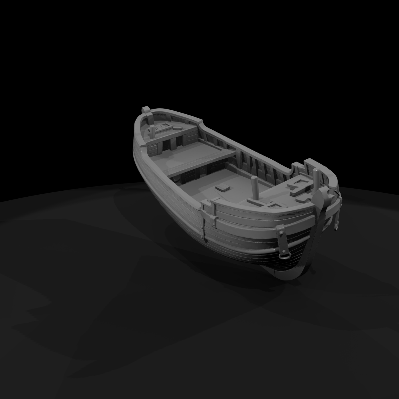 Weathered Wooden Rowboat