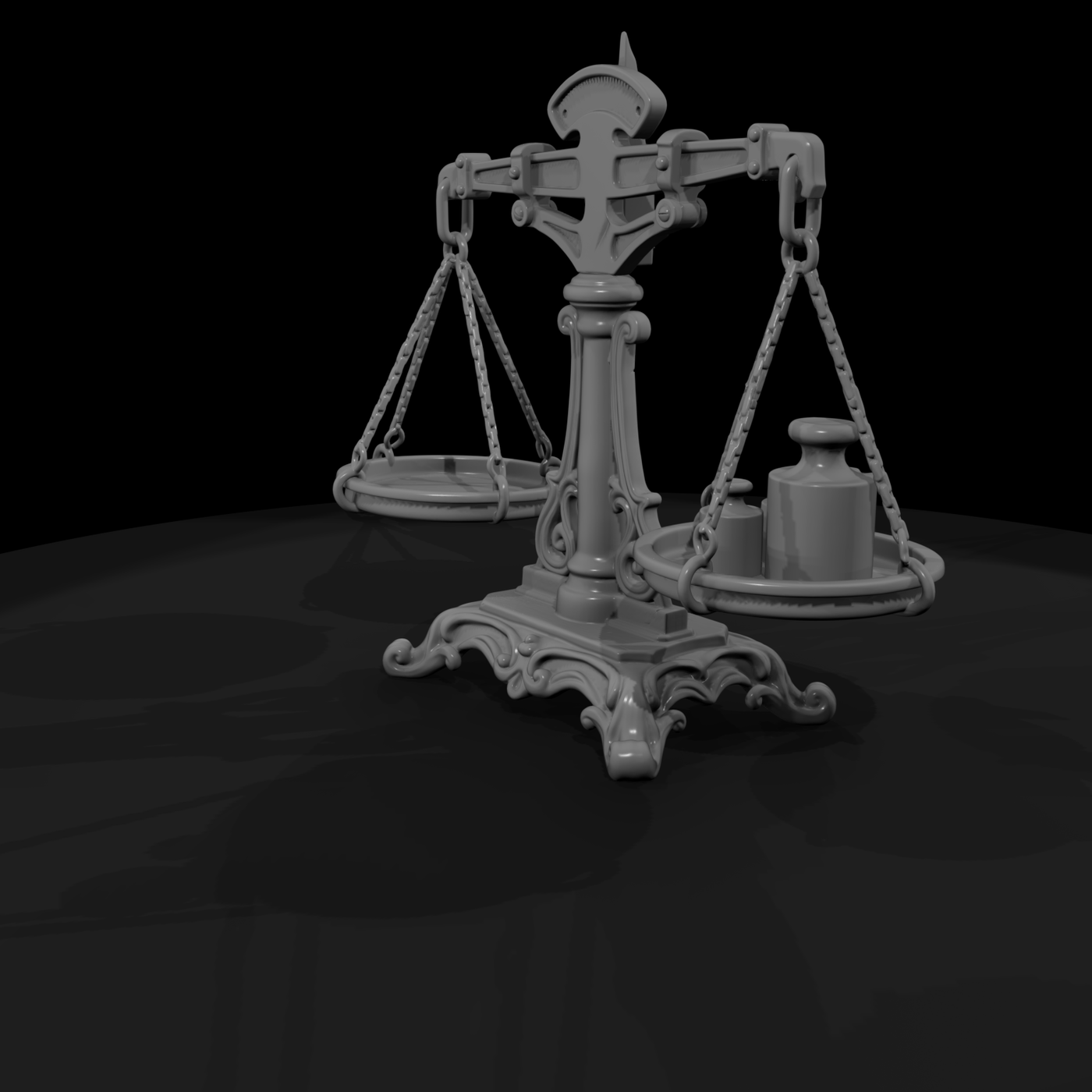 Balance Scale with Gold Weights