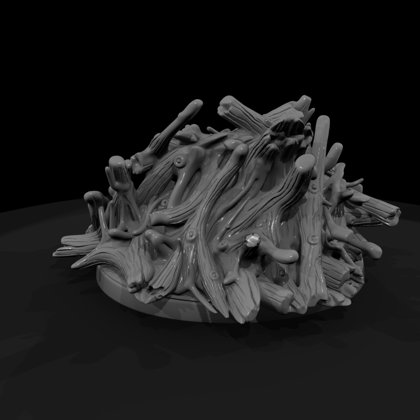 Glowing Ember Campfire Log Pile