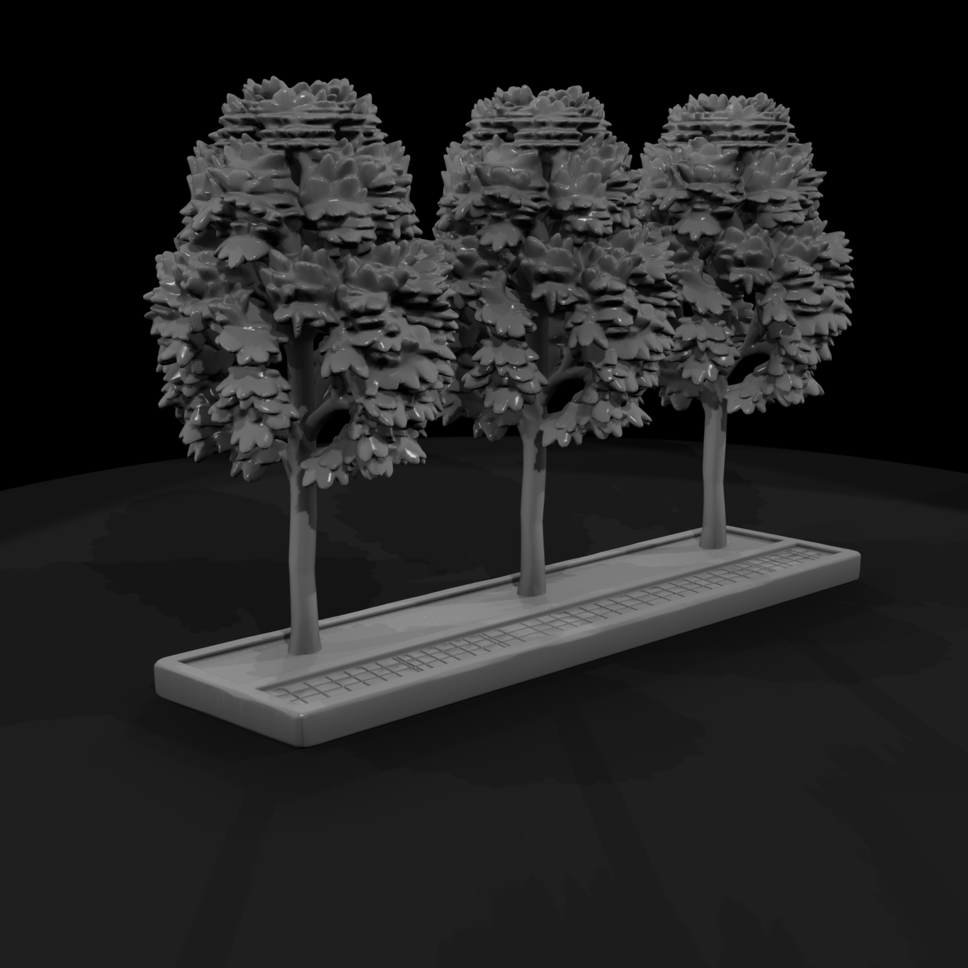 Stylized Street Tree Trio & Railroad Layouts
