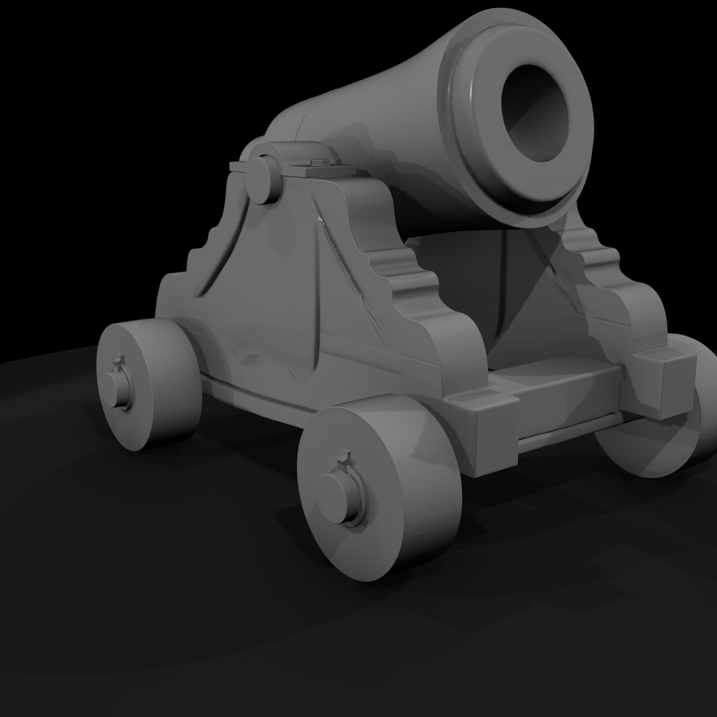 Stylized Medieval Wheeled Mortar Cannon