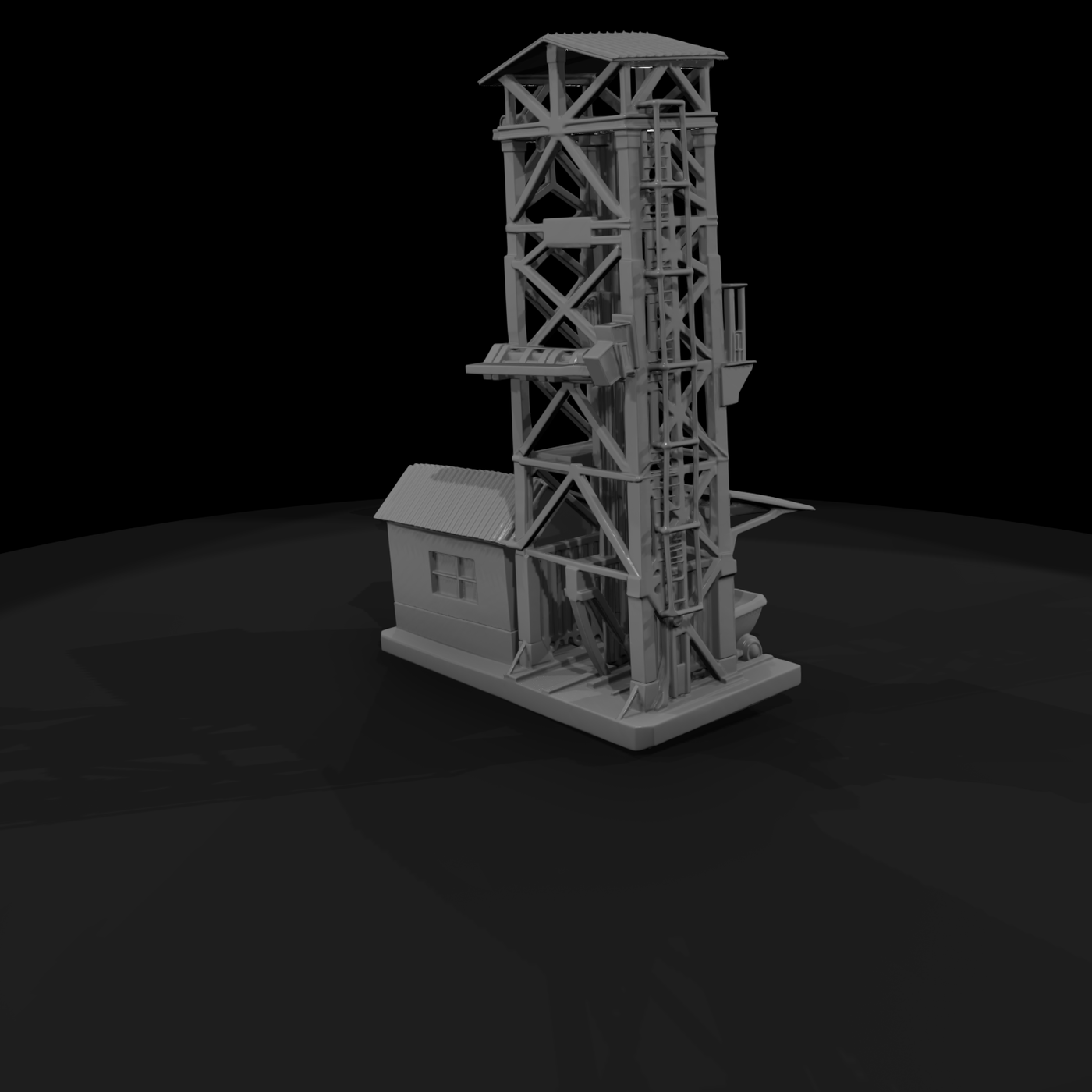 Mining Headframe with Workshop — Accessory