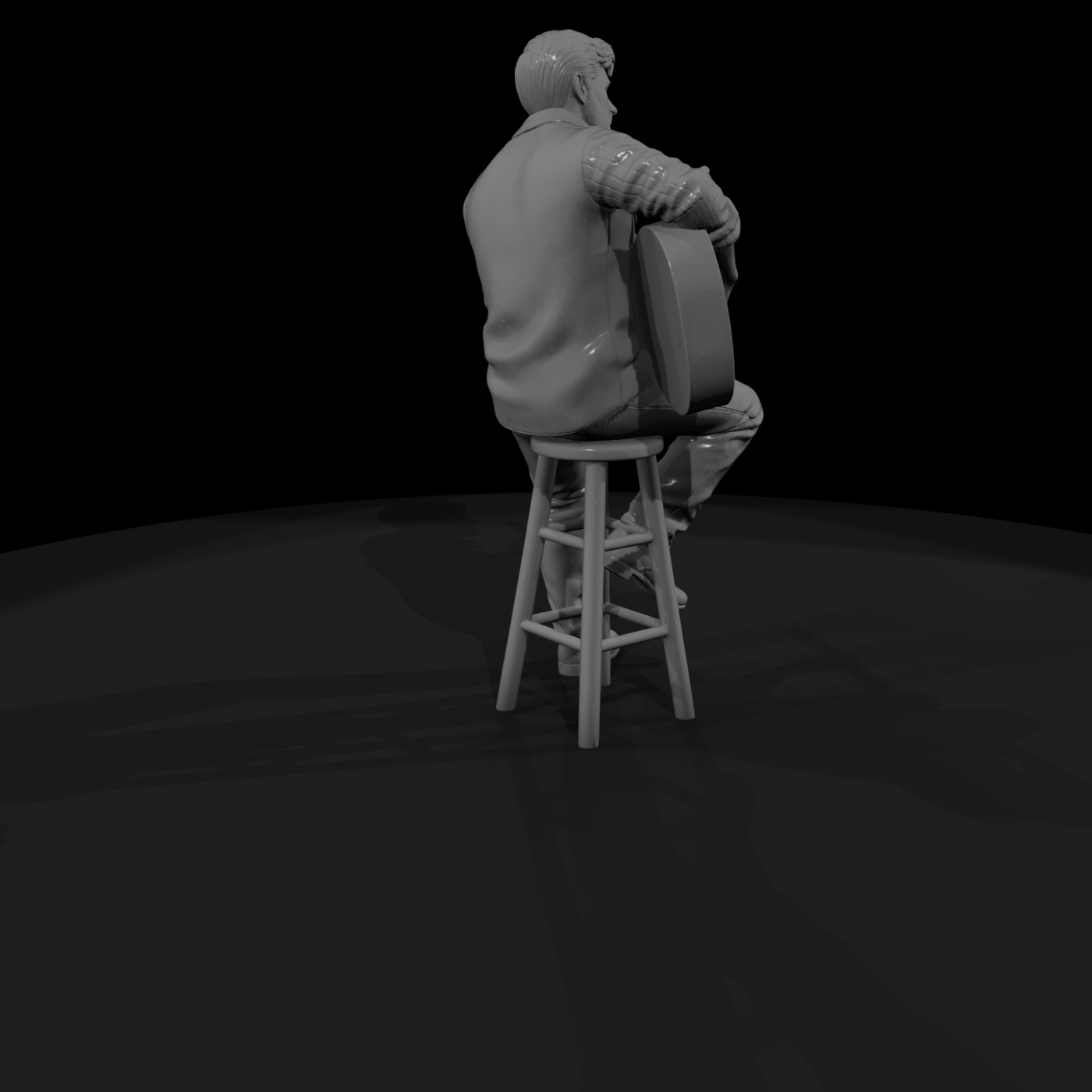 0186 Musician Acoustic Guitar Stool