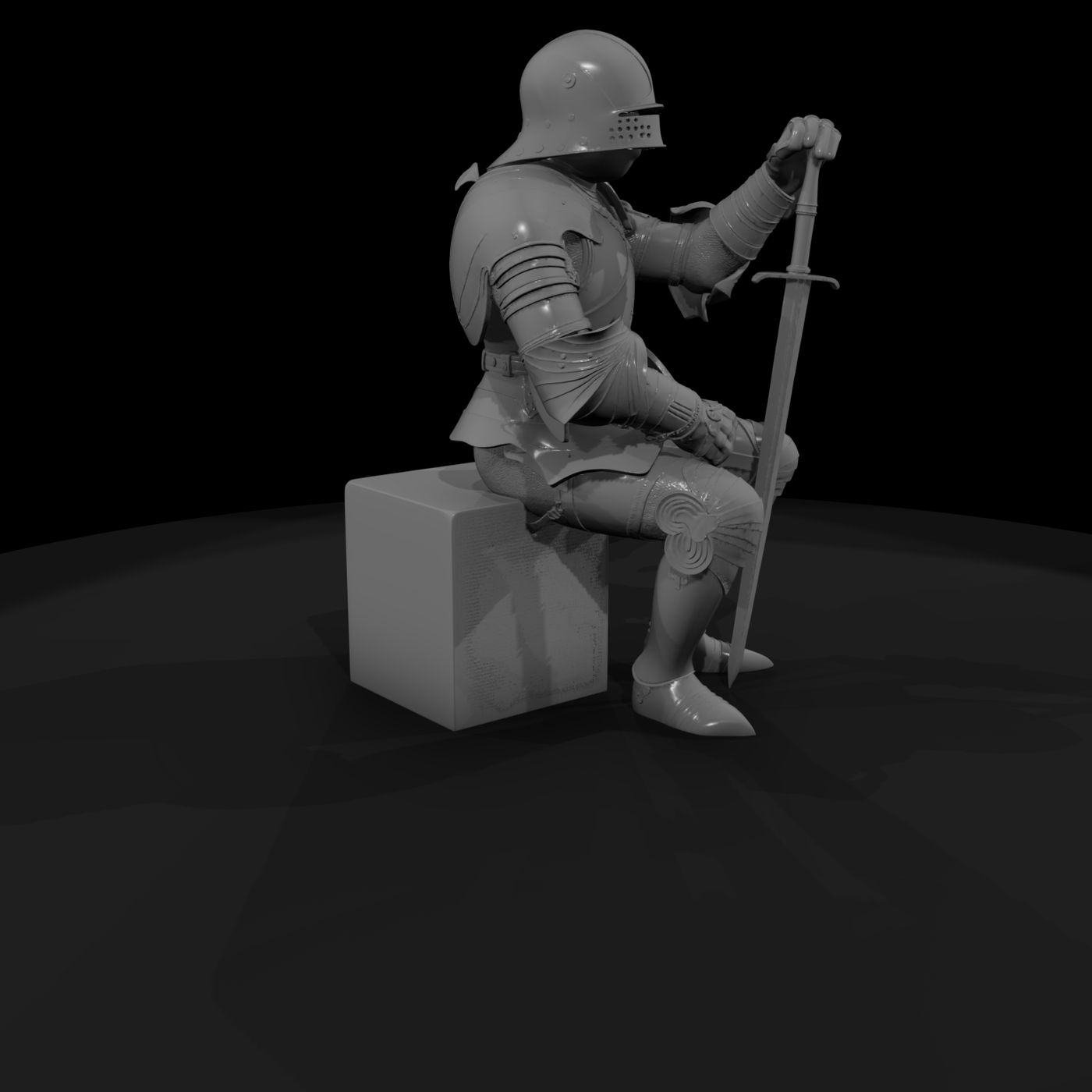Seated Medieval Knight