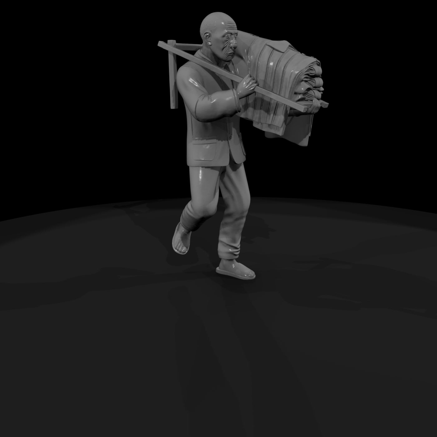 east-asian-laundry-porter-walking-pose-miniature-ho-1-87-compatible-917763