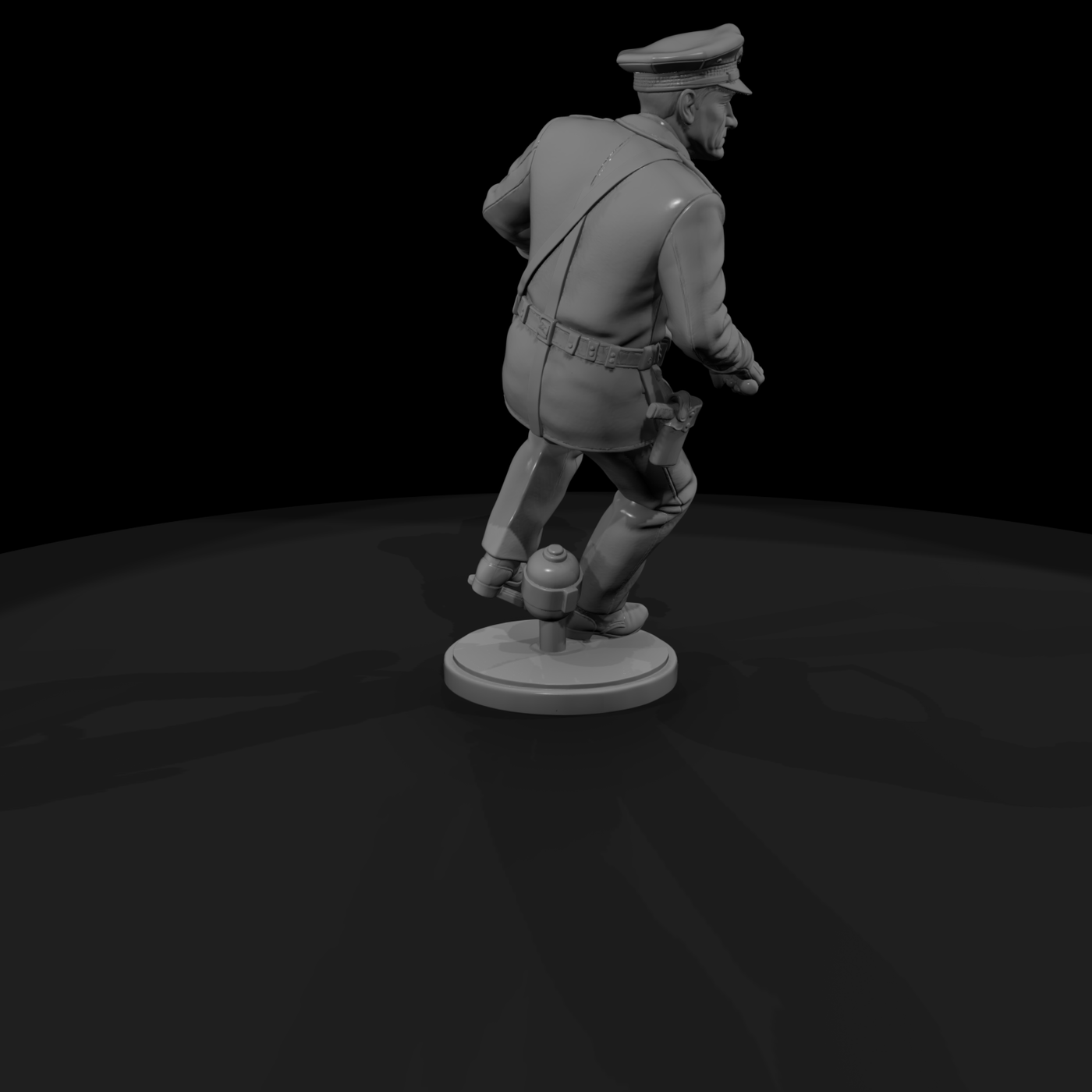 1950s Motorcycle Patrolman Riding Pose