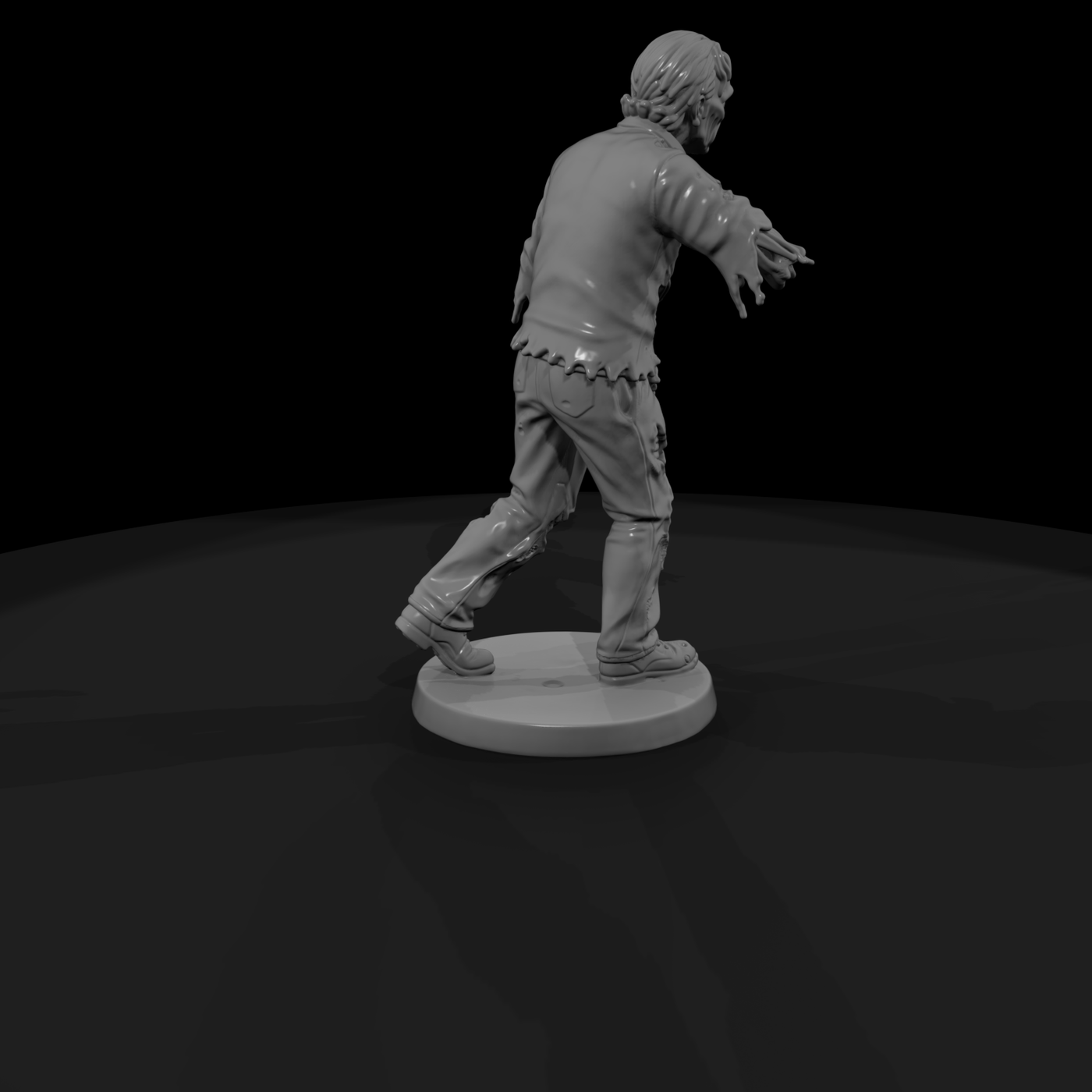 Shambling Zombie in Torn Work Clothes