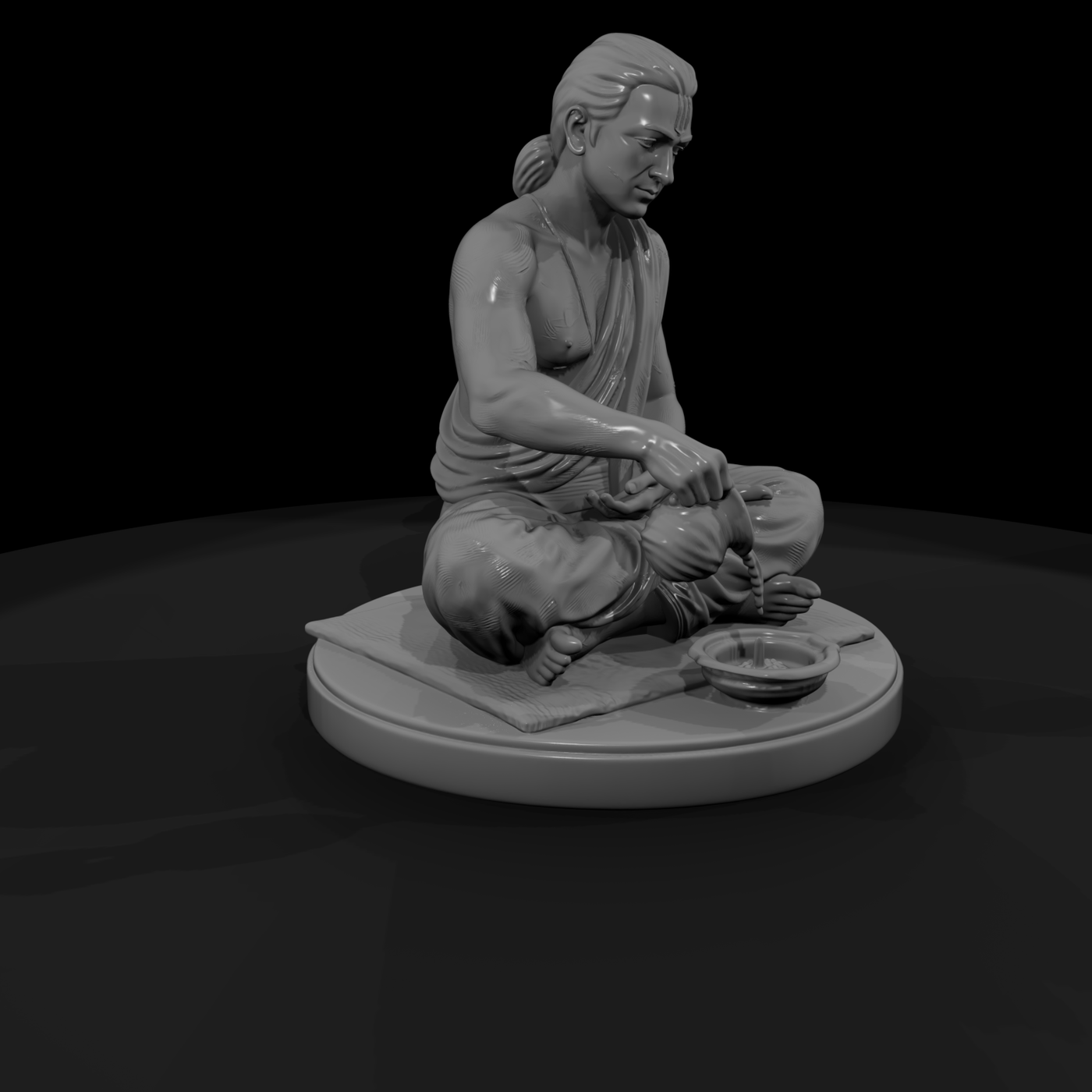 Seated Hindu Holy Man at Prayer