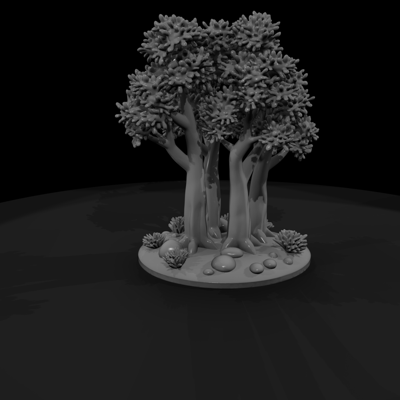 Stylized Tree Grove Scenery Base