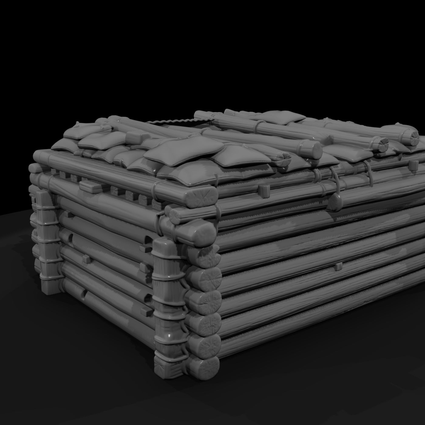Mil 014 Ww2 Pacific Coconut Log Bunker