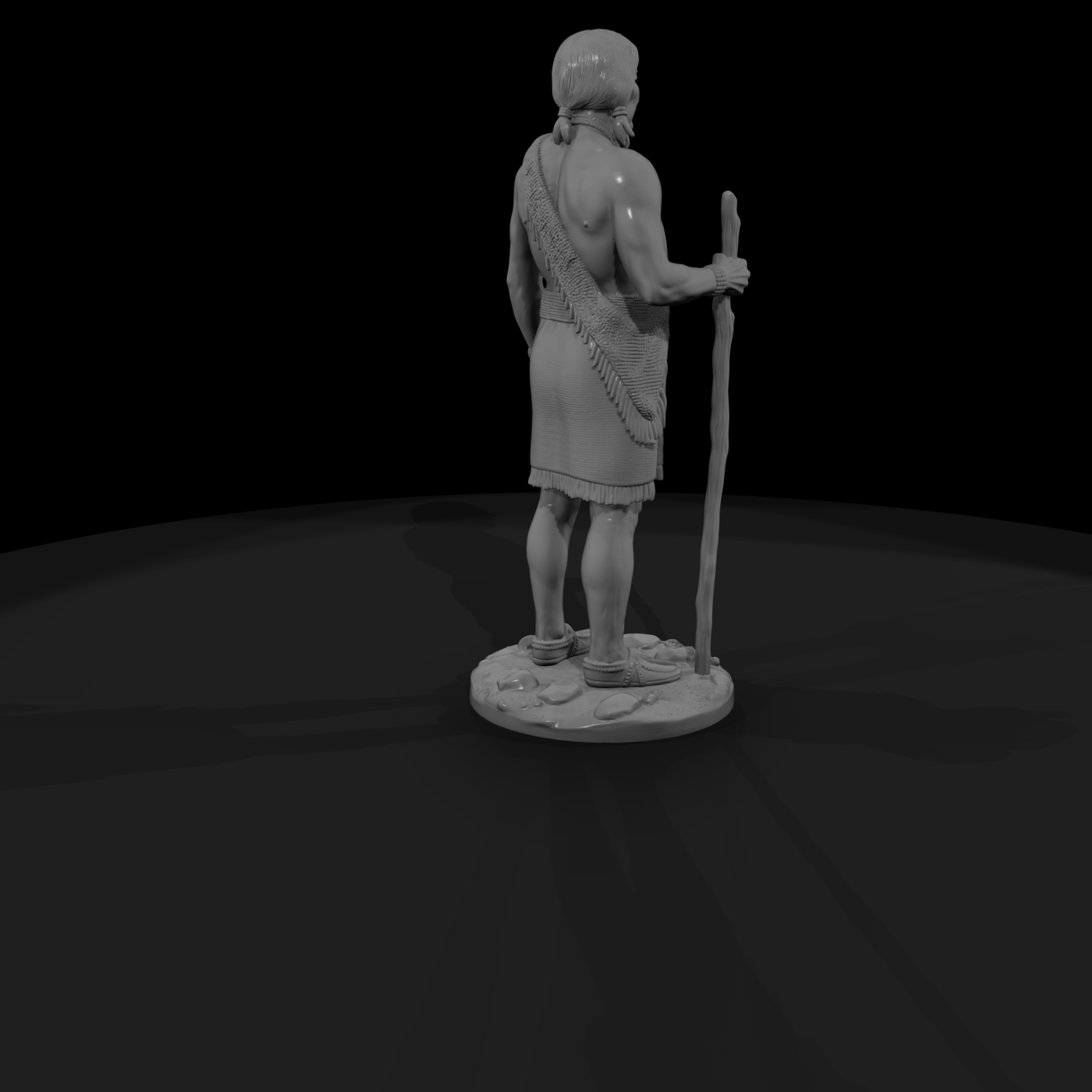 Plains Traveler with Walking Staff