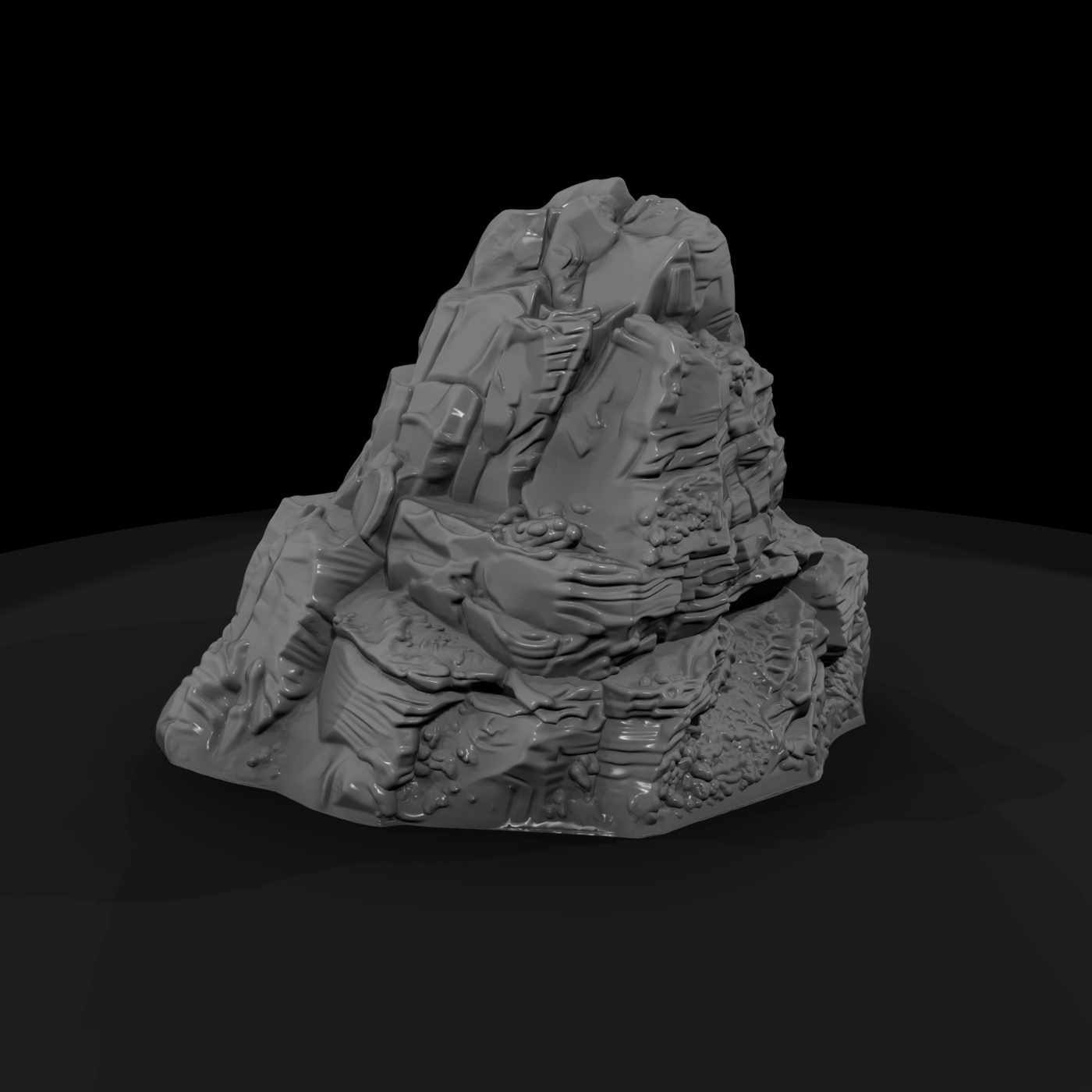 Red Rock Outcrop with Pool at the Base